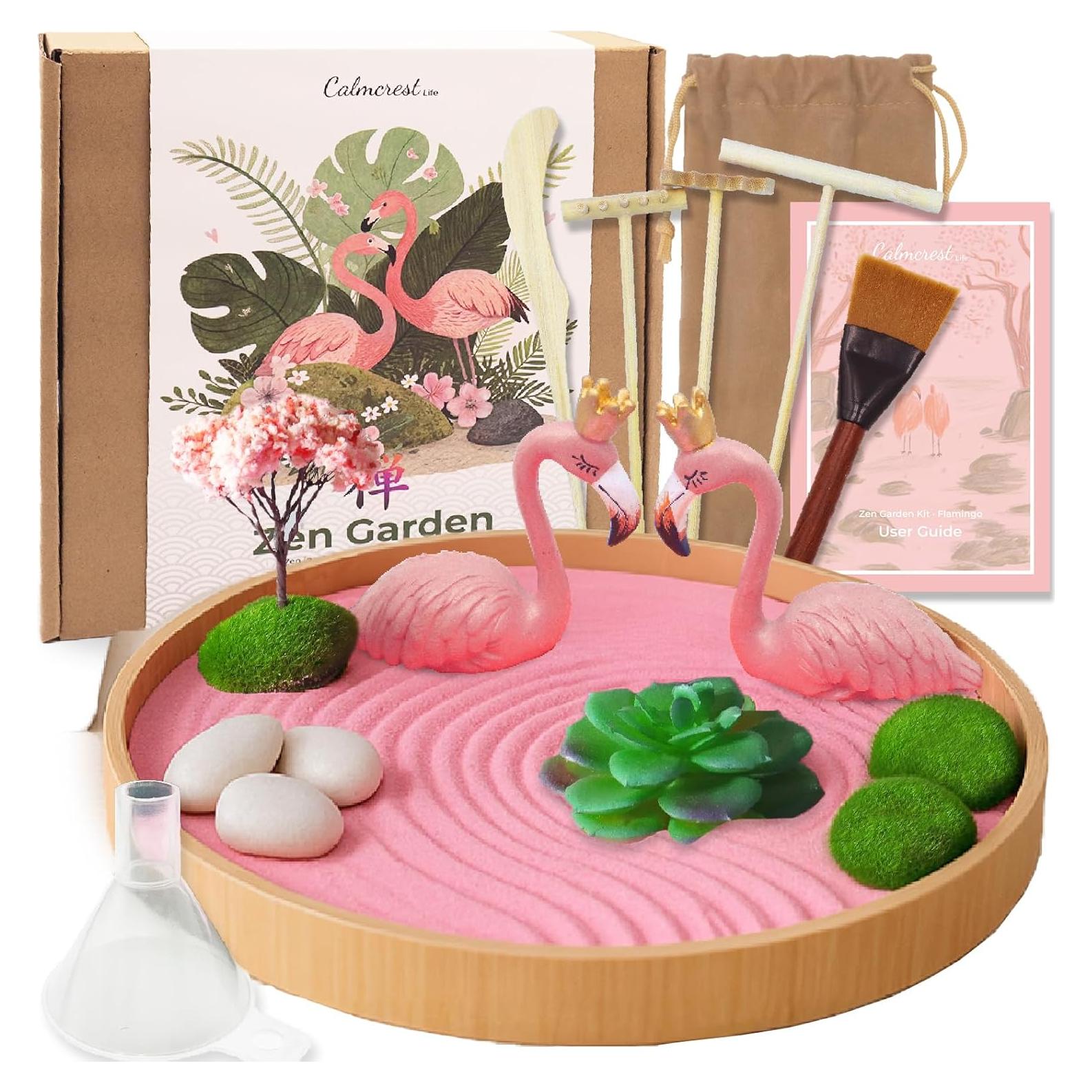 Jardín Zen CALMCREST Rosa Japonés con Accesorios 25x25 cm