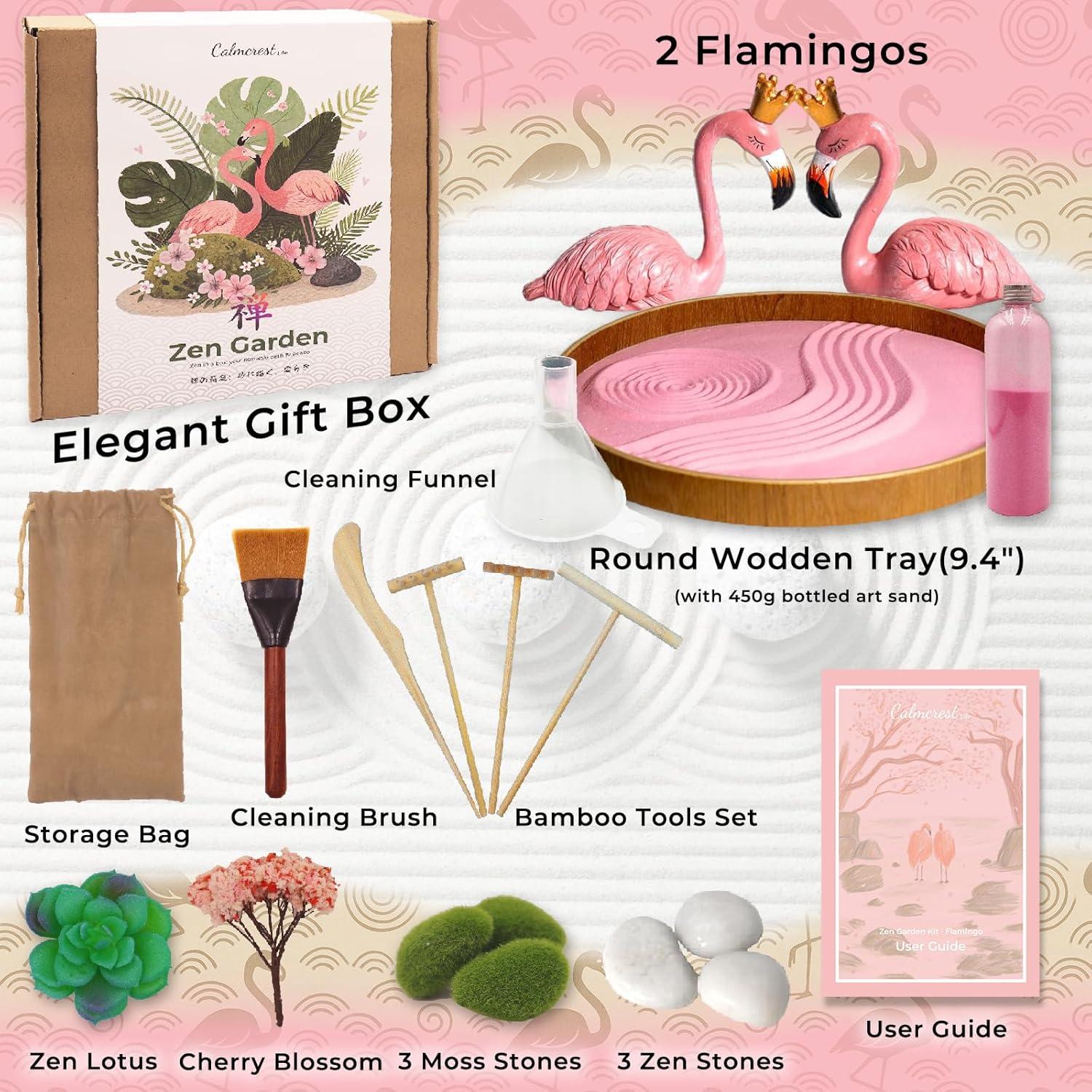 Jardín Zen CALMCREST Rosa Japonés con Accesorios 25x25 cm