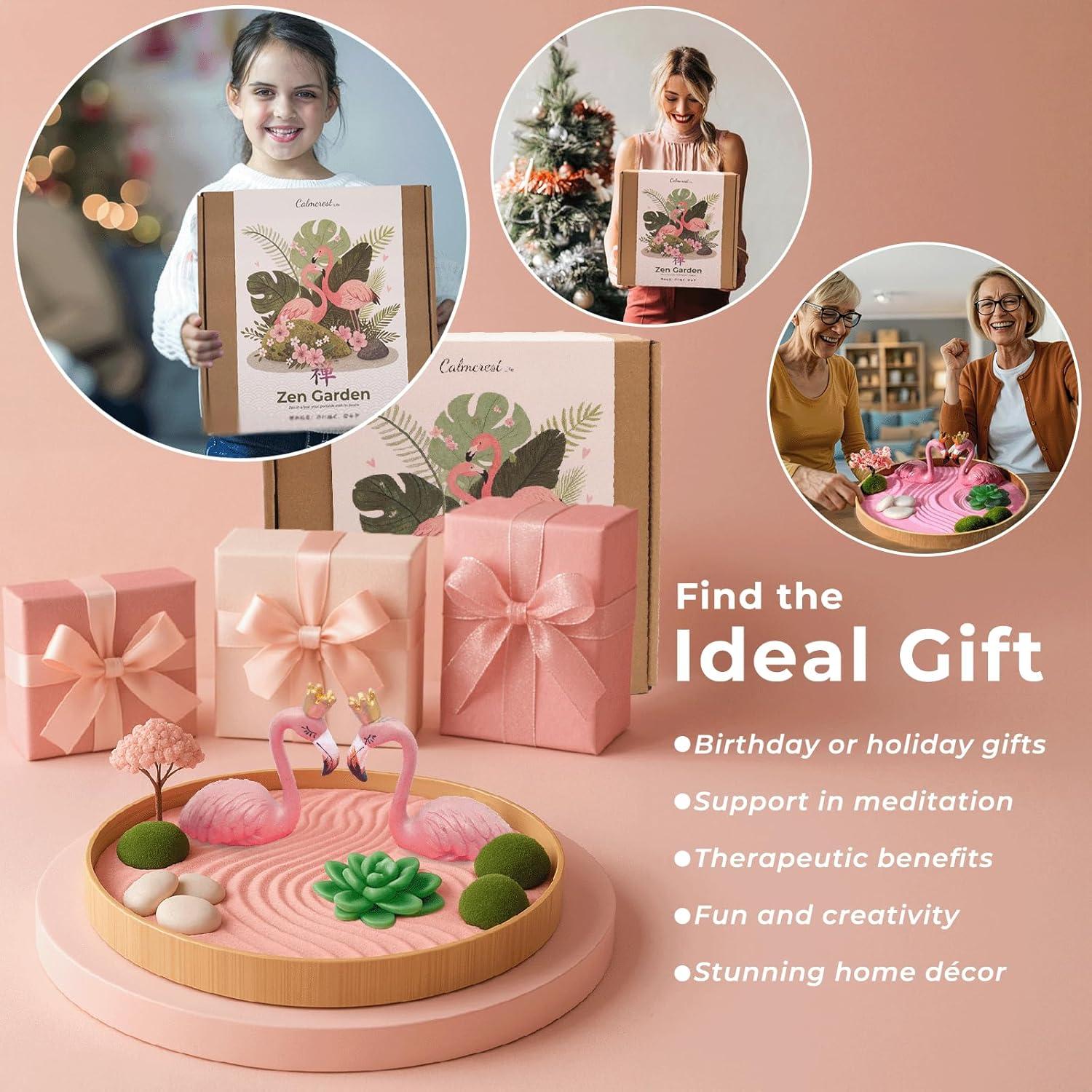 Jardín Zen CALMCREST Rosa Japonés con Accesorios 25x25 cm