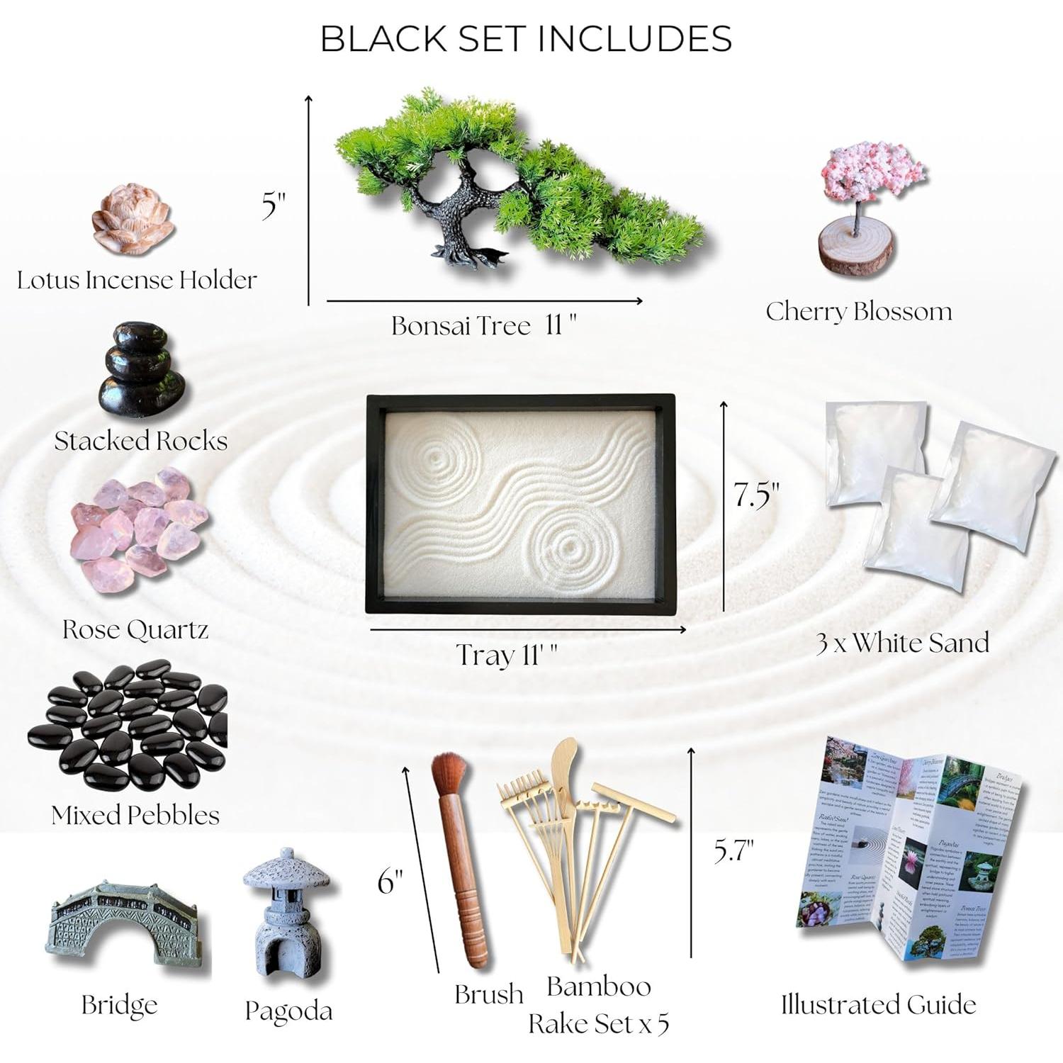 Jardín Zen para Escritorio Earthy Blendz - Cuarzo Rosa y Arena