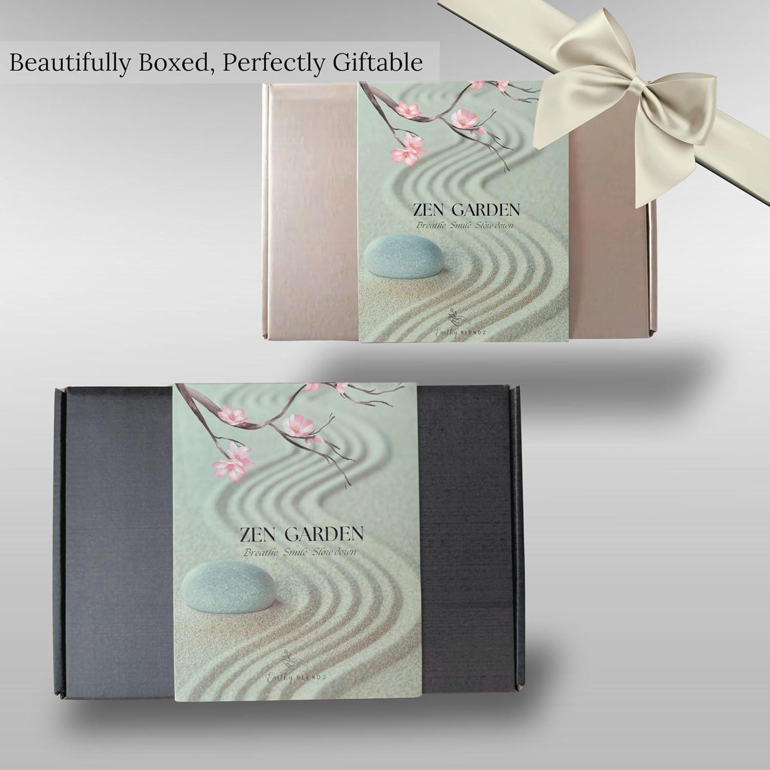 Jardín Zen para Escritorio Earthy Blendz - Cuarzo Rosa y Arena