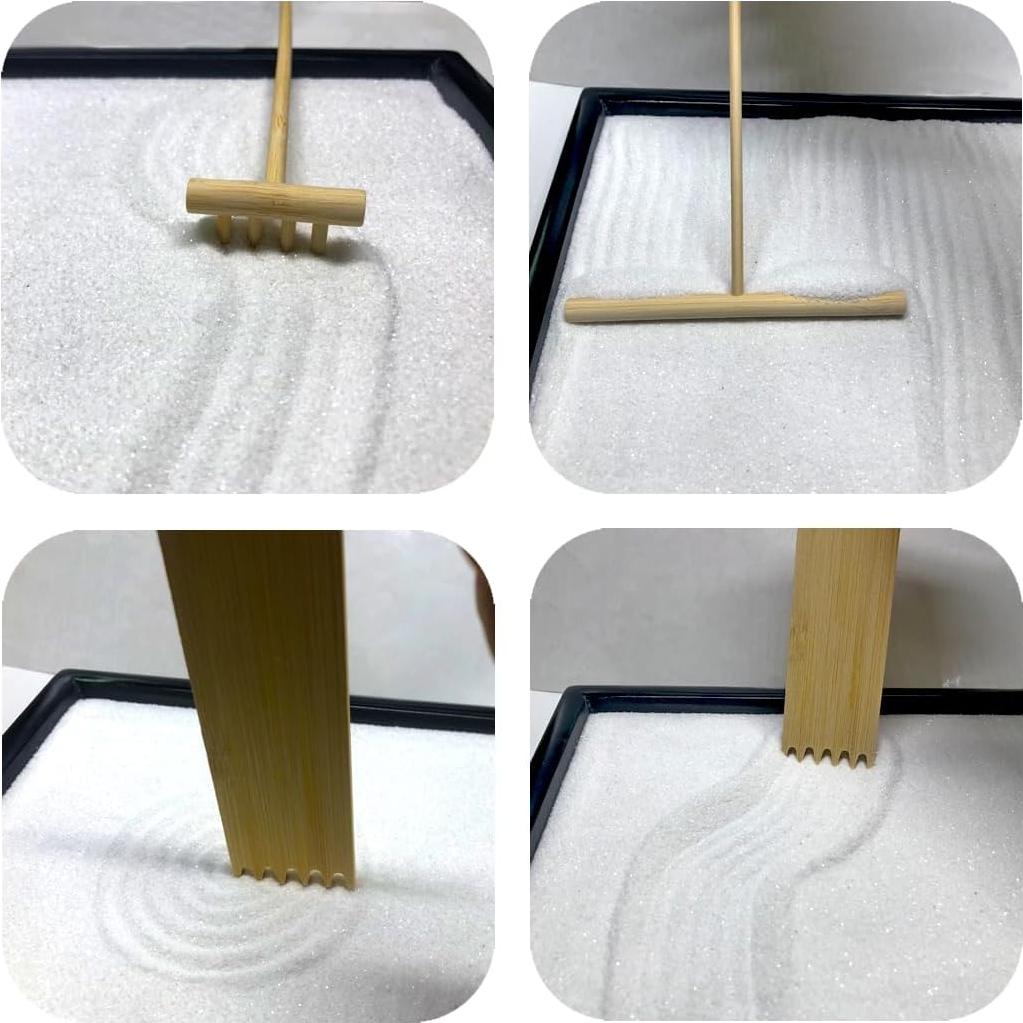 Jardín Zen de Escritorio AOVOA con Reloj de Arena Recargable