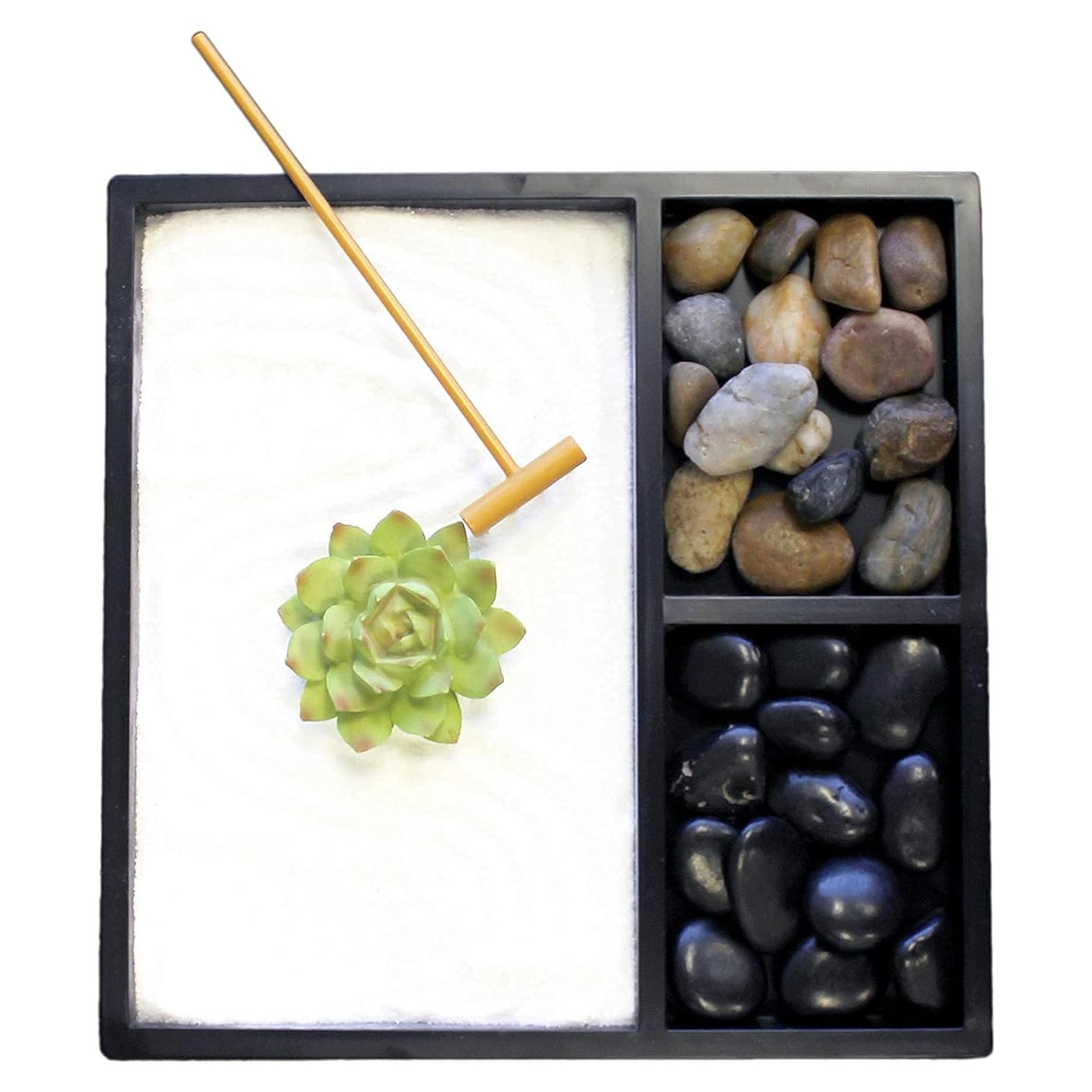 Kit Mini Jardín Zen Nature's Mark para Escritorio 22.86x22.86cm