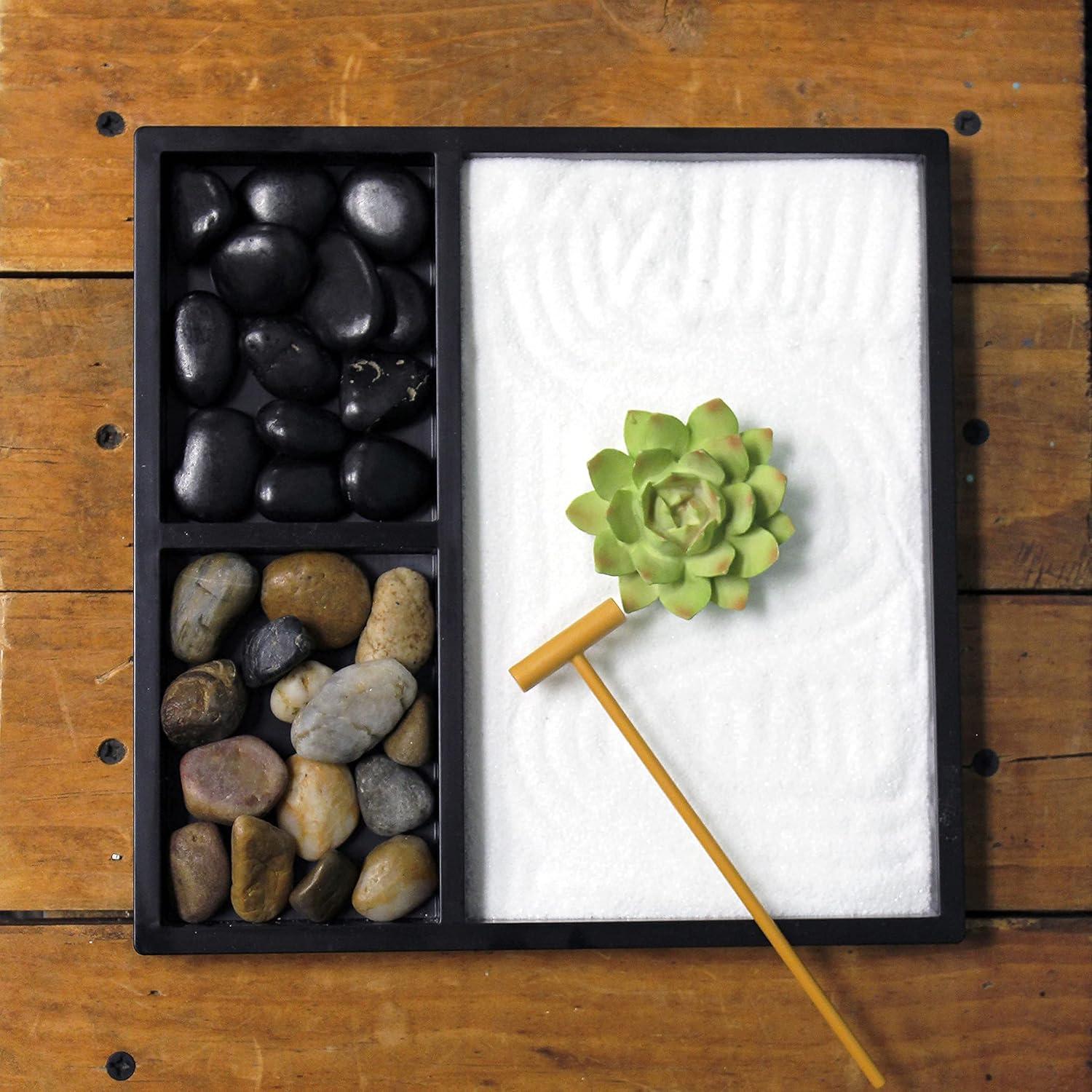 Kit Mini Jardín Zen Nature's Mark para Escritorio 22.86x22.86cm
