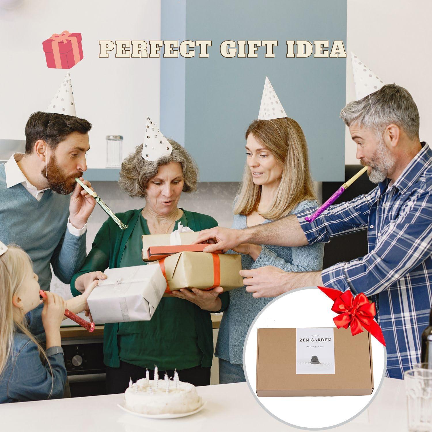 Zen Garden Kit for Desk, Mini Sand Tray Therapy Kit, Japanese Zen Garden Decor for Office Desktop, Zen Meditation Buddha Gifts for Women Men