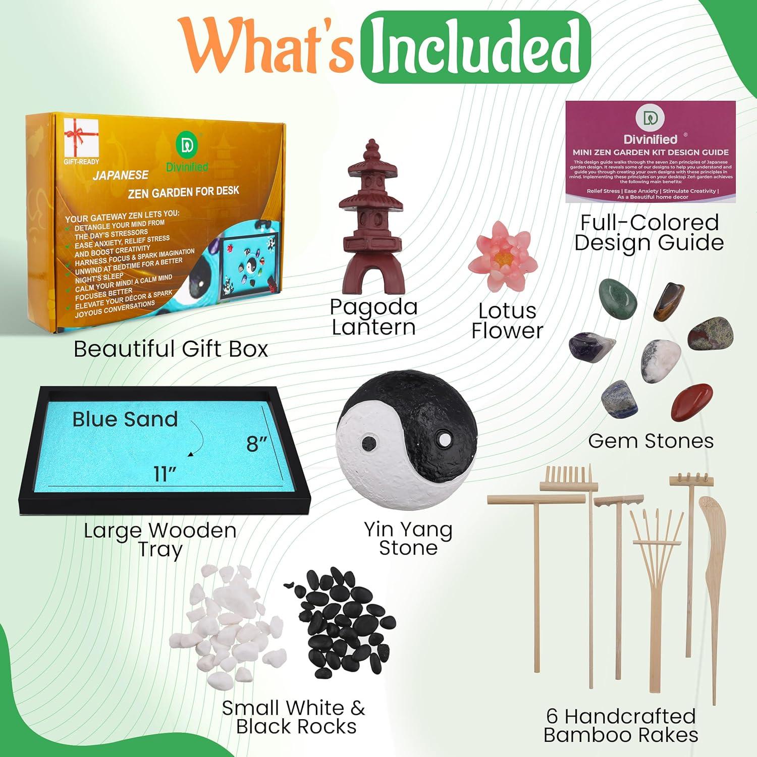 Jardín Zen para Escritorio D DIVINIFIED 27.94x20.32 cm