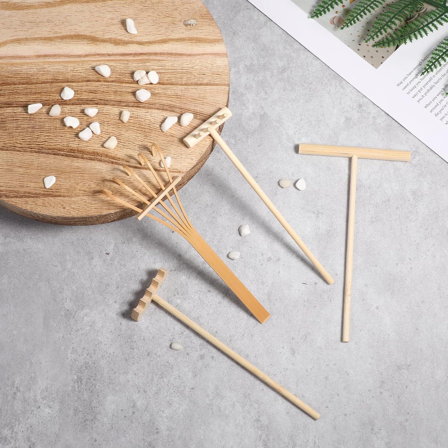 Kit de Jardín Zen 4 Piezas Cobee - Rastrillos de Bambú