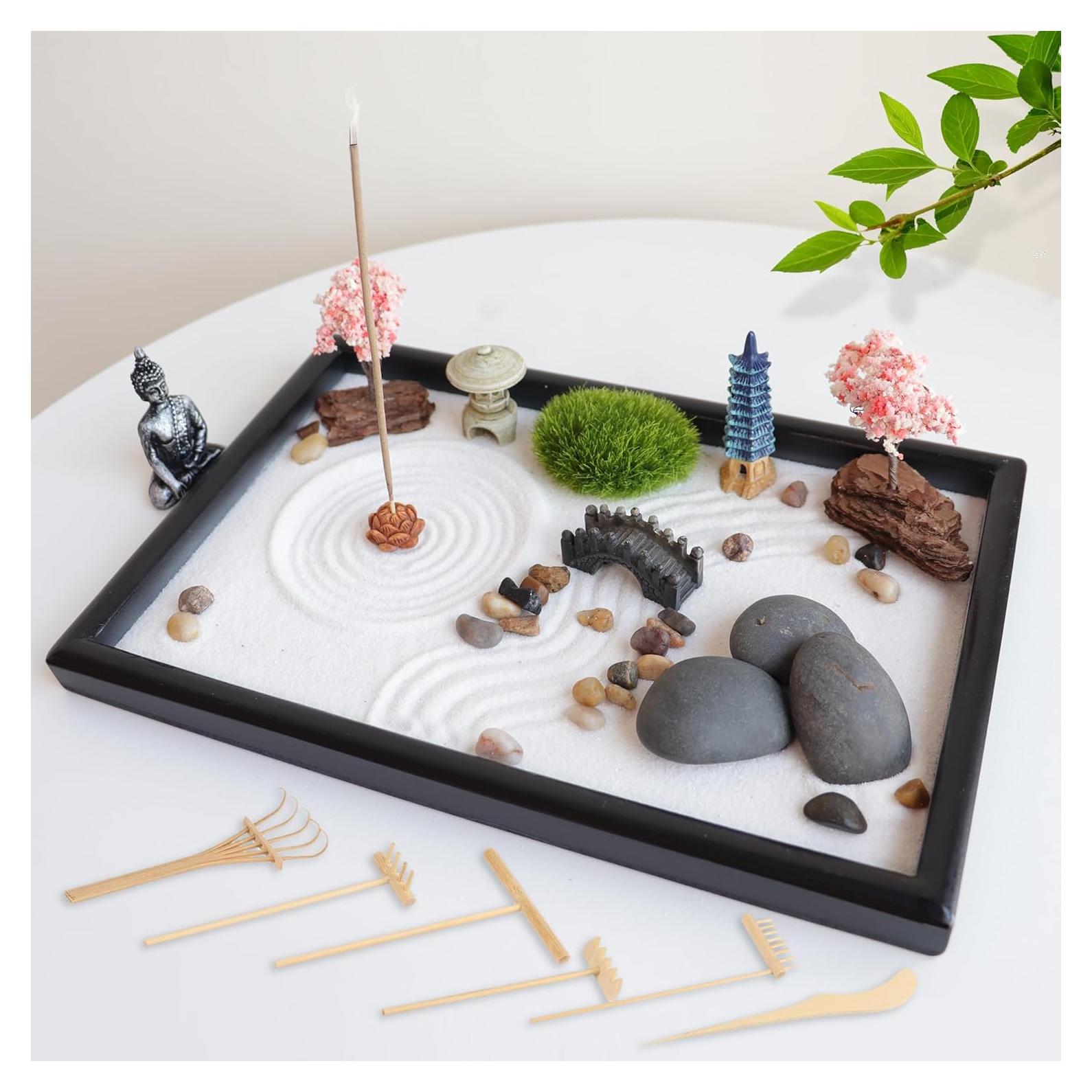 Jardín Zen Japonés SUMWE Miniatura 30 x 20 cm Negro