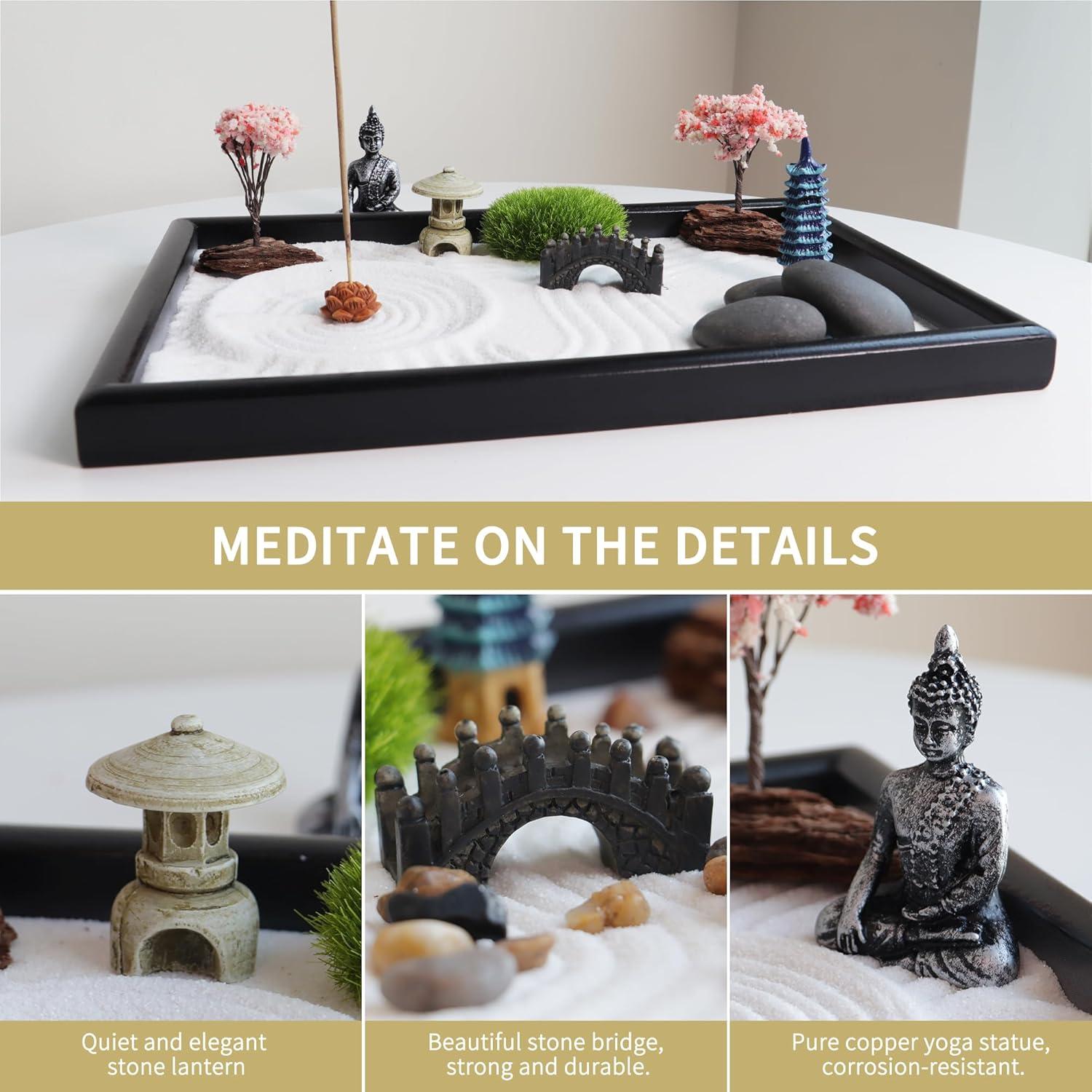 Jardín Zen Japonés SUMWE Miniatura 30 x 20 cm Negro