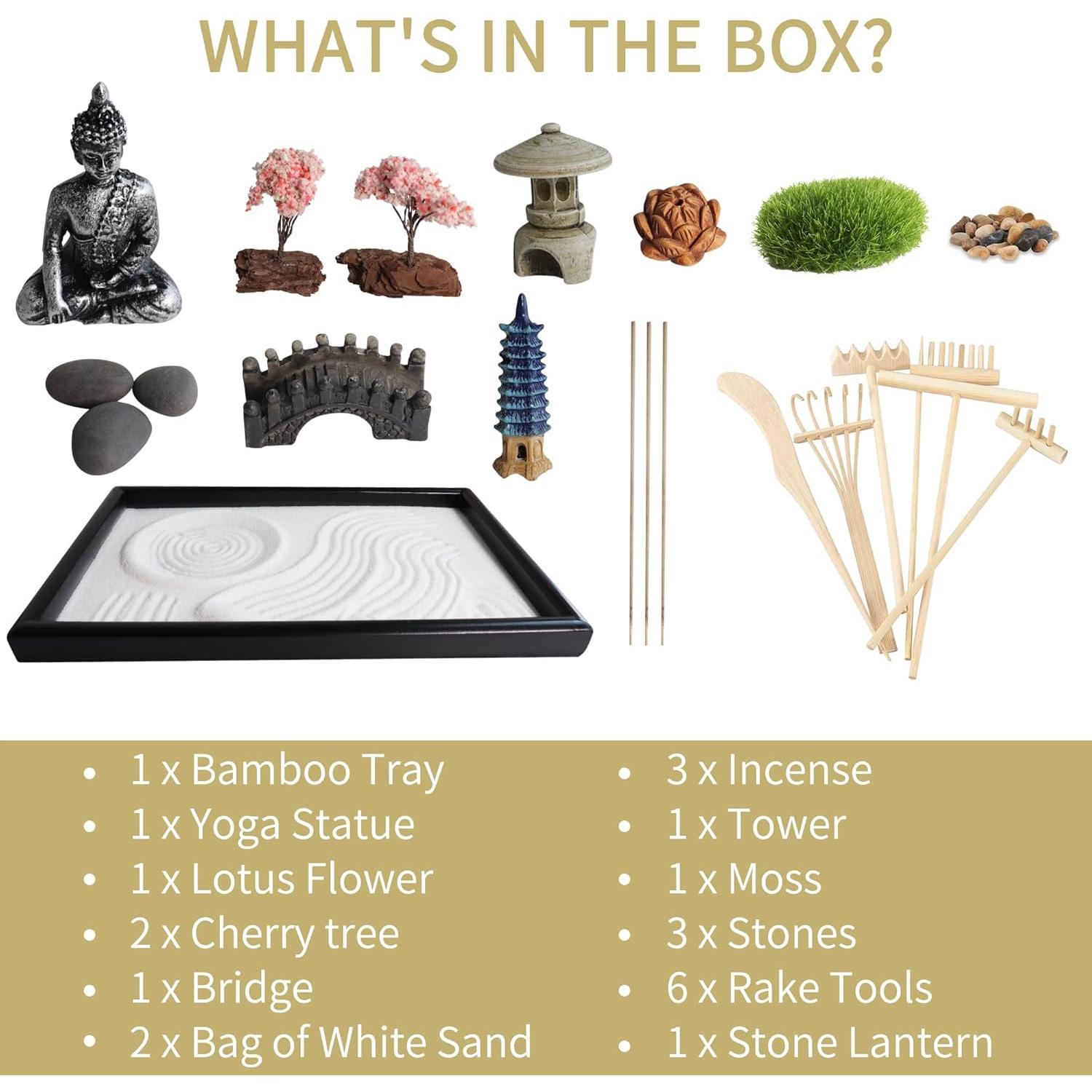 Jardín Zen Japonés SUMWE Miniatura 30 x 20 cm Negro