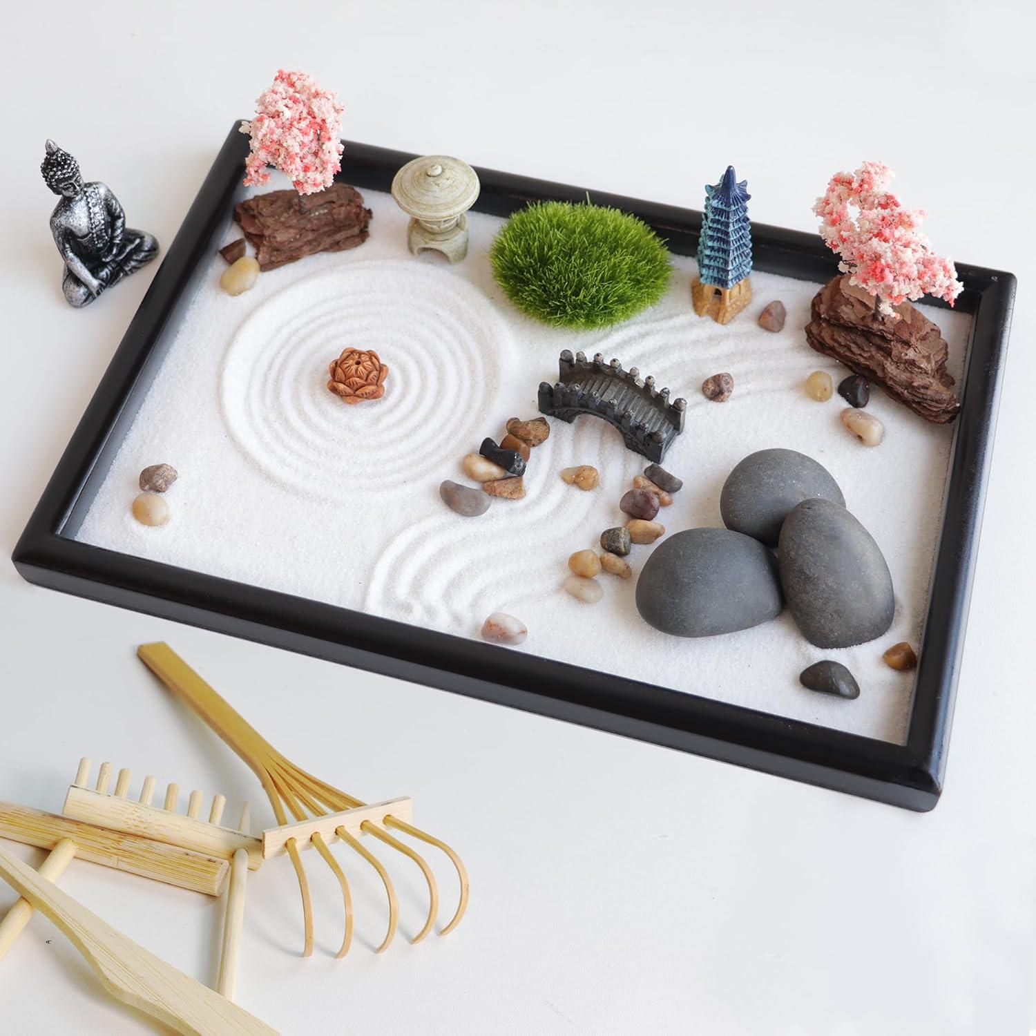 Jardín Zen Japonés SUMWE Miniatura 30 x 20 cm Negro