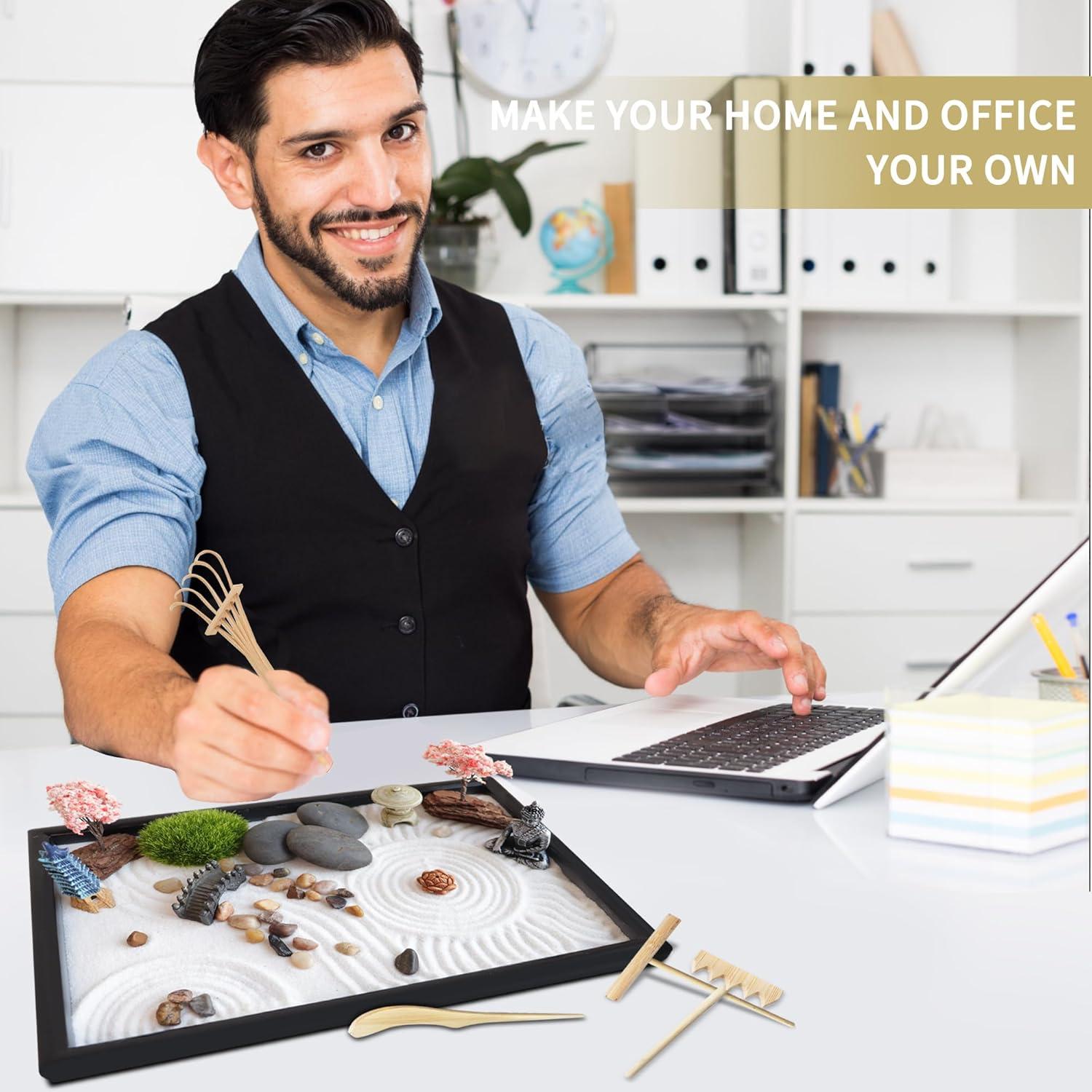 Jardín Zen Japonés SUMWE Miniatura 30 x 20 cm Negro