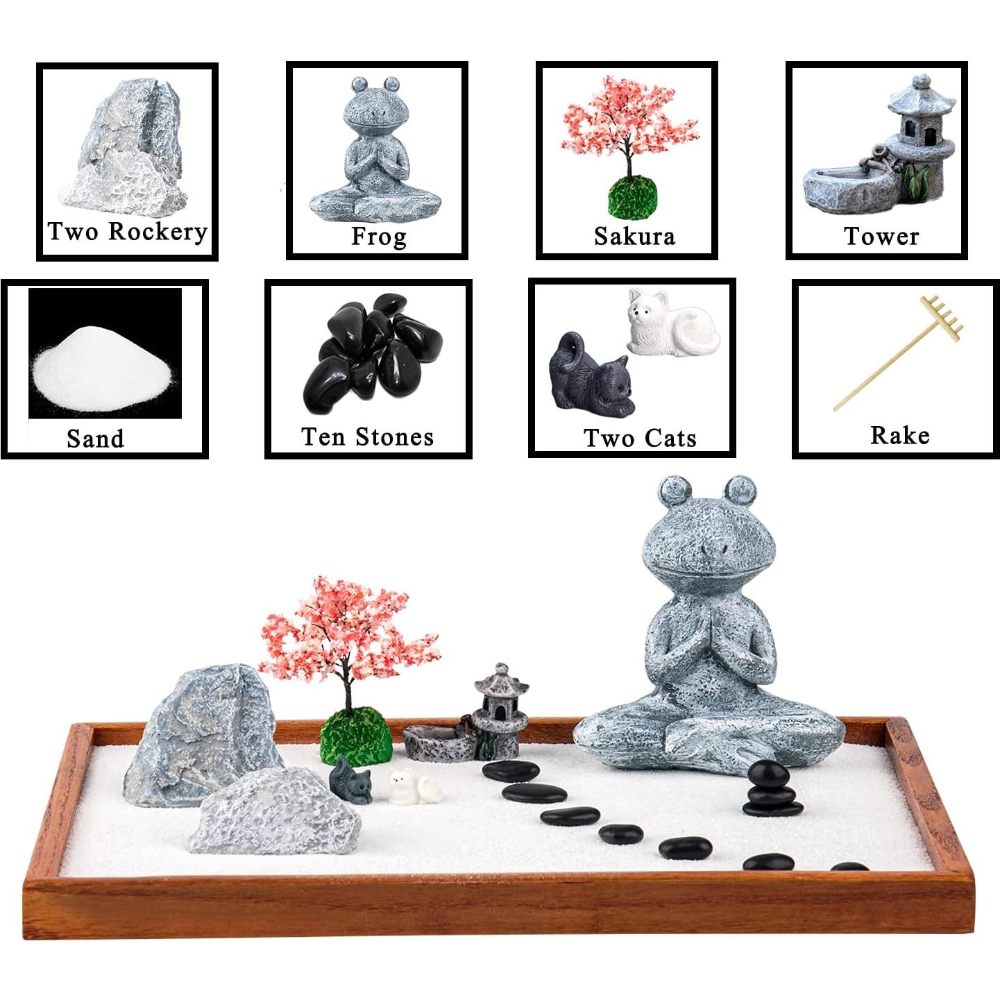 Jardín Zen en Miniatura Xing 35 x 24 cm para Relajación