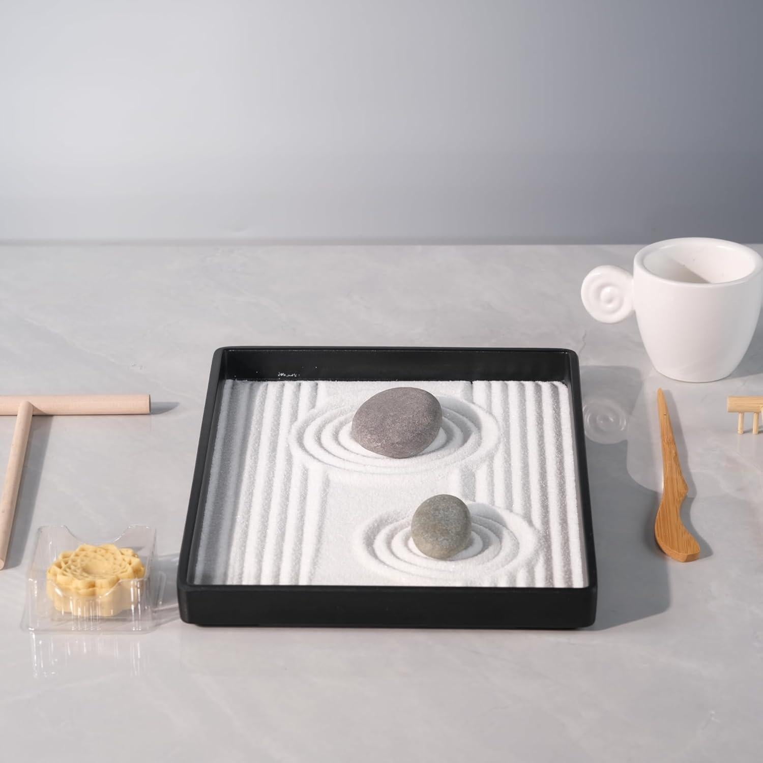 Mini Jardín Zen Clásico ICNBUYS con Rastrillo y Bolígrafos