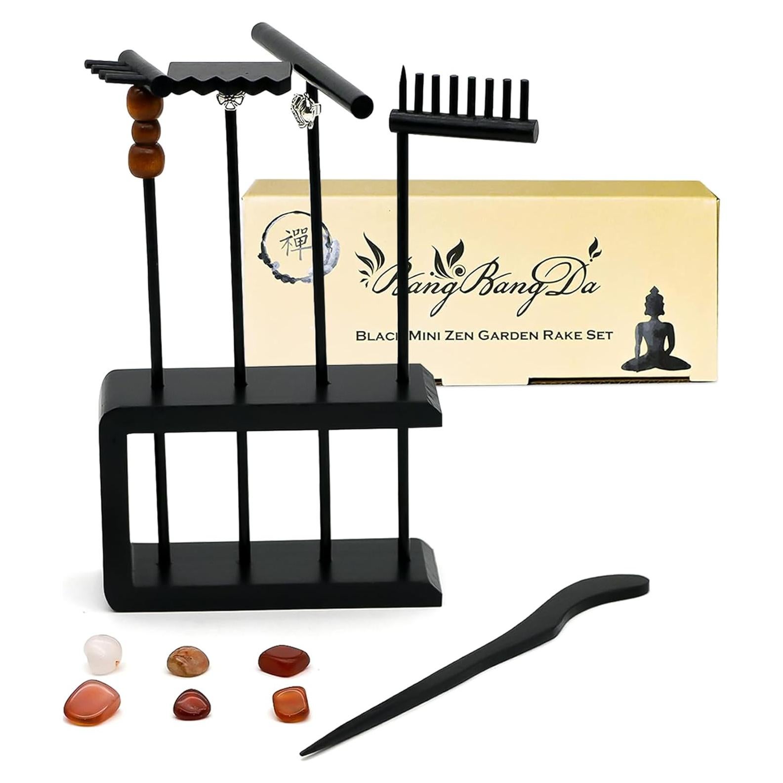 Set de Rastrillos Zen Mini JJJ Arts - 12 Piezas de Bambú