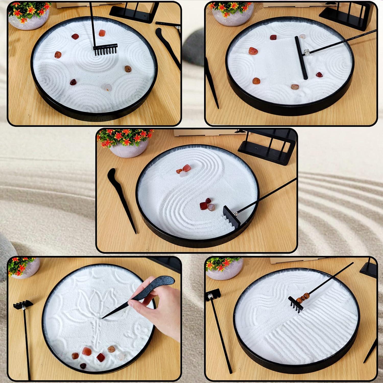 Set de Rastrillos Zen Mini JJJ Arts - 12 Piezas de Bambú