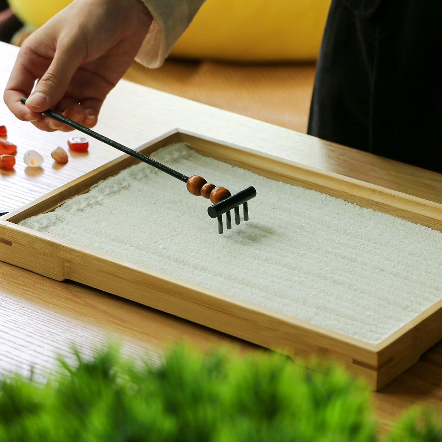 Set de Rastrillos Zen Mini JJJ Arts - 12 Piezas de Bambú