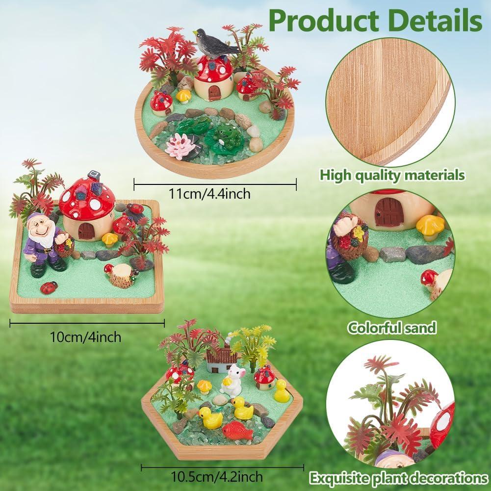 Kit de Jardín Zen Miniatura WEBEEDY - Playa, 3 Piezas