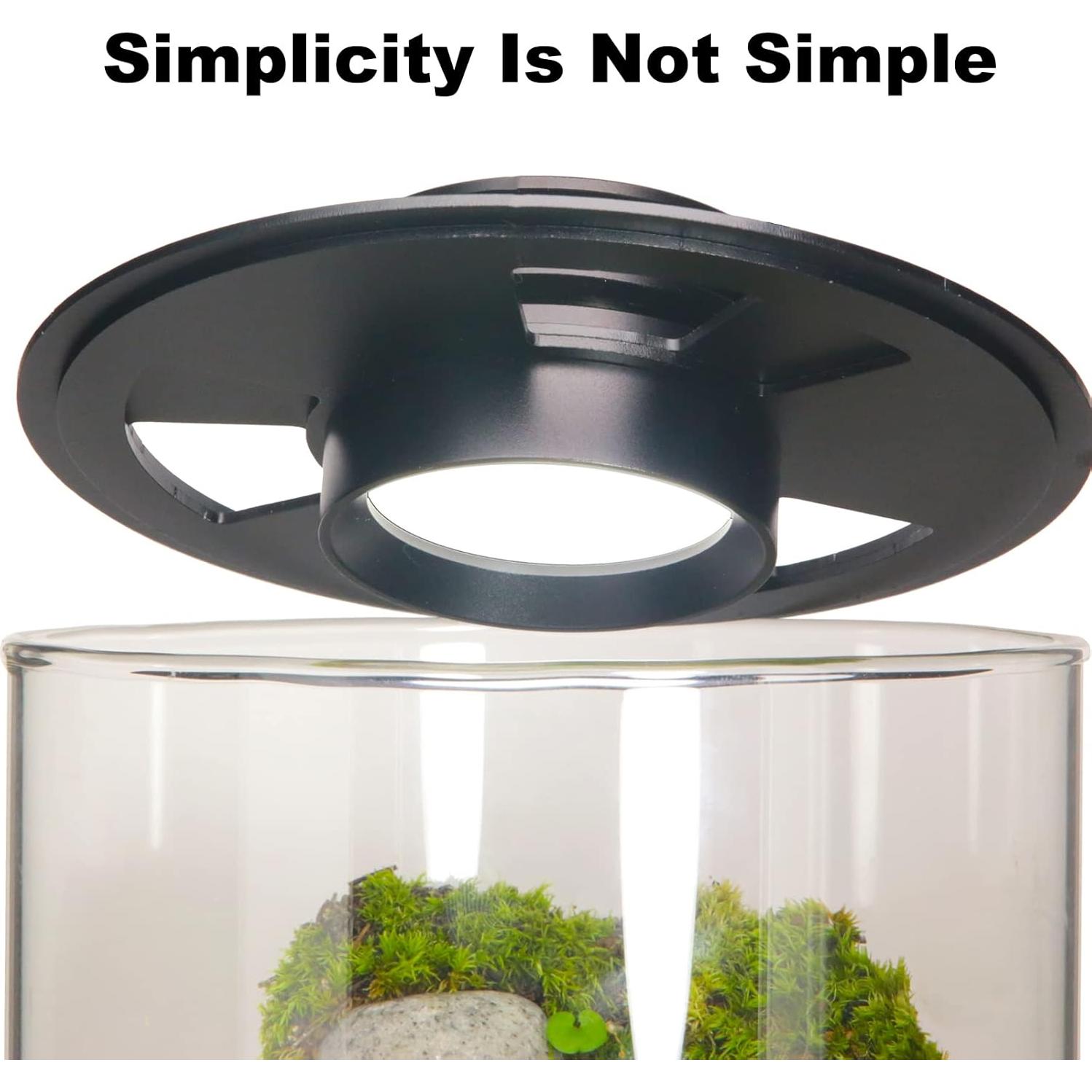 Terrario de Vidrio AREPK con Luz de Crecimiento 24.9 cm