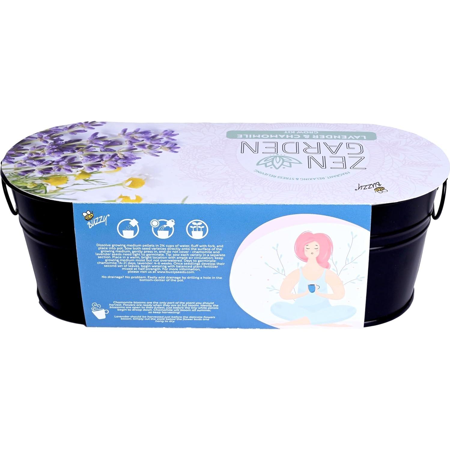 Kit de Jardín Zen Buzzy - Semillas de Manzanilla y Lavanda