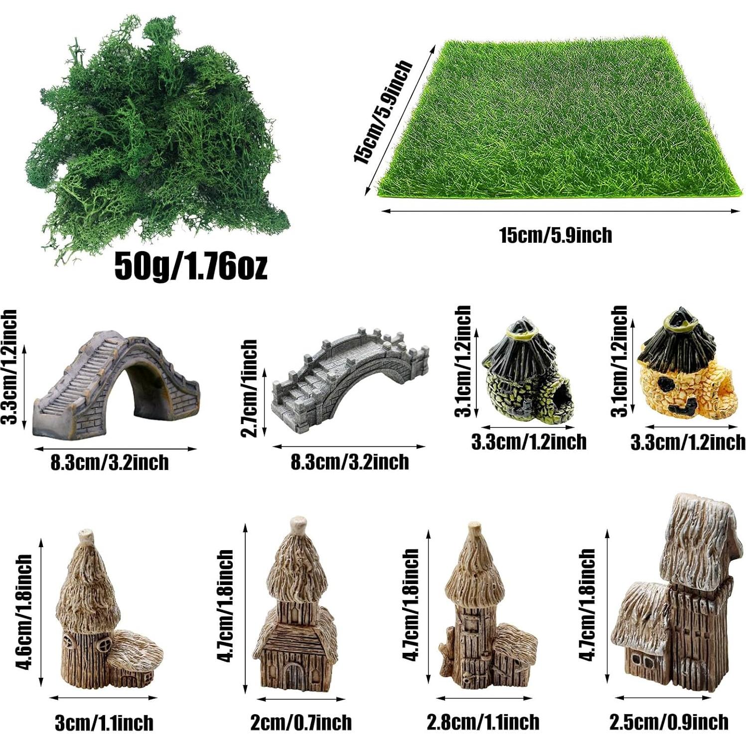 Kit de Jardín Mini Woohome 121 PCS Accesorios Decorativos