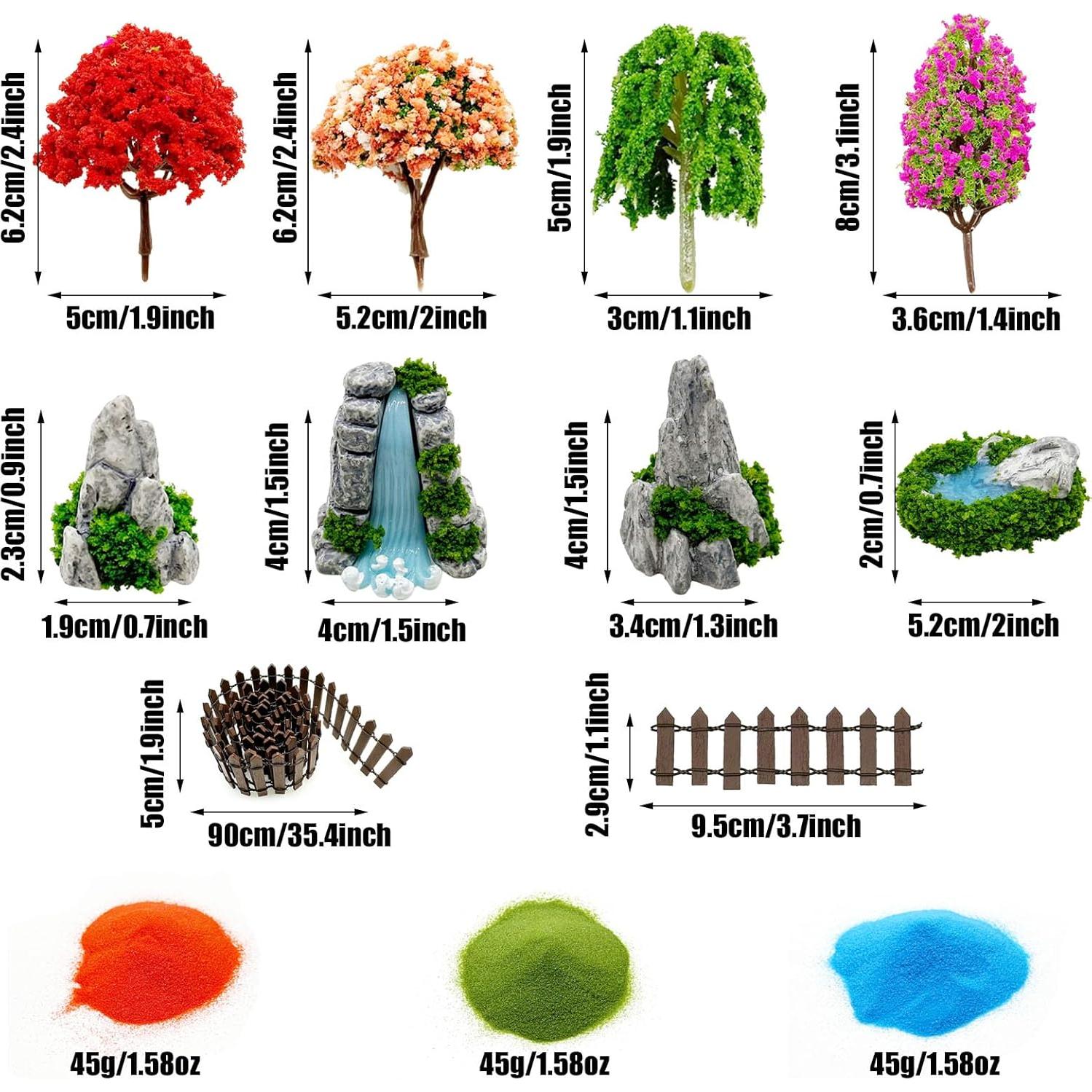 Kit de Jardín Mini Woohome 121 PCS Accesorios Decorativos