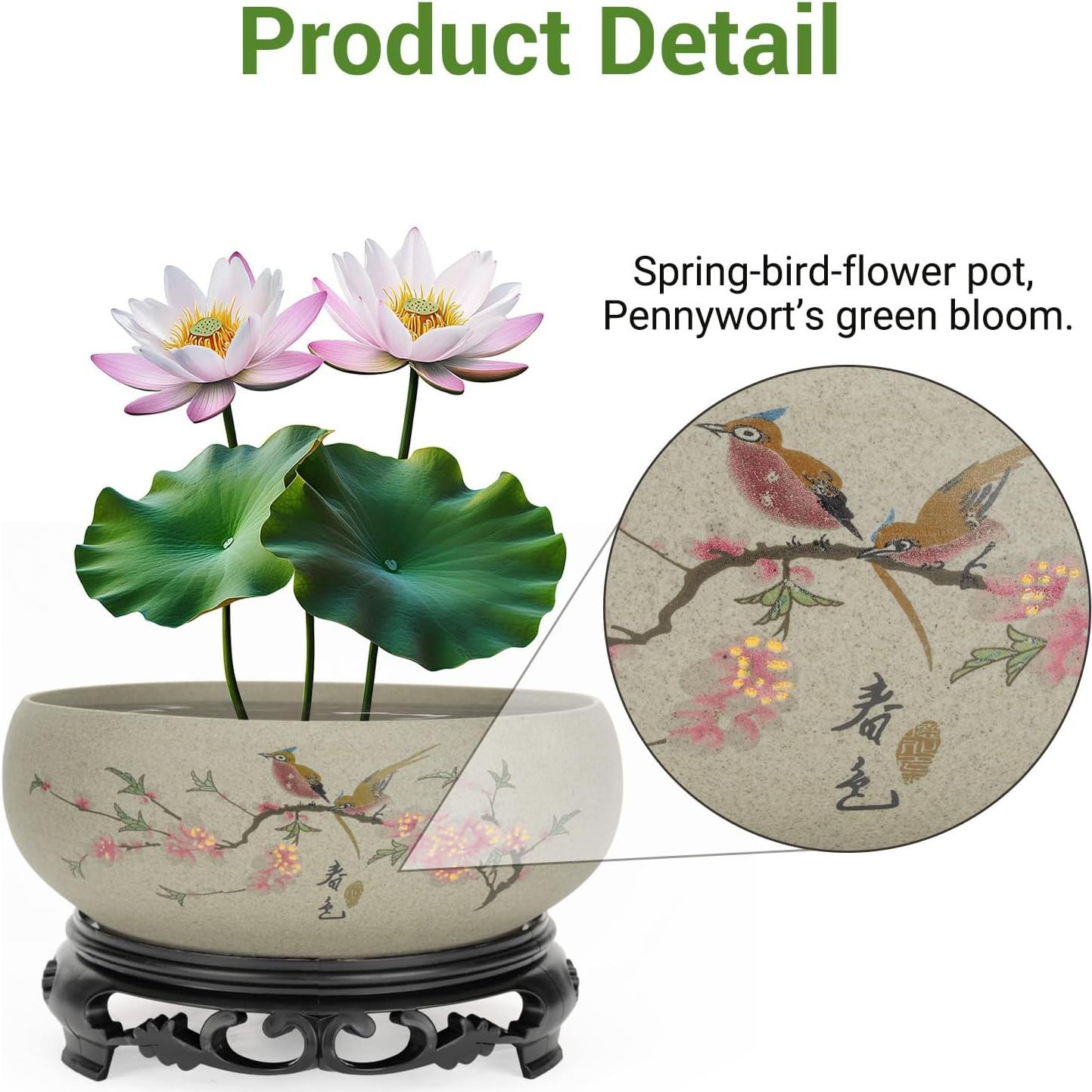 Maceta de Cerámica Lotus Bowl Genérica Mediana Gris2