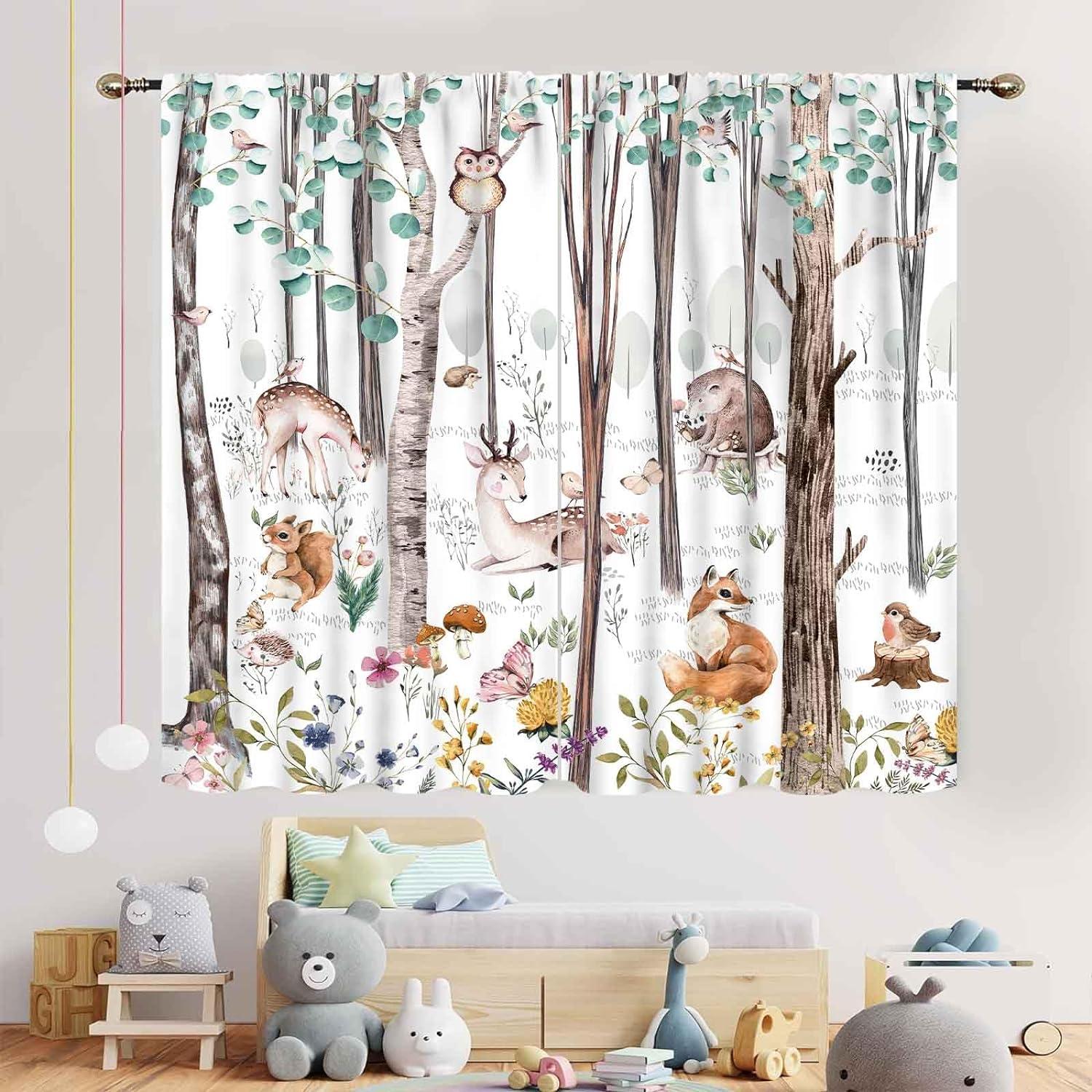 Cortinas TKUYO Woodland 2 Paneles Animales 52x84 cm