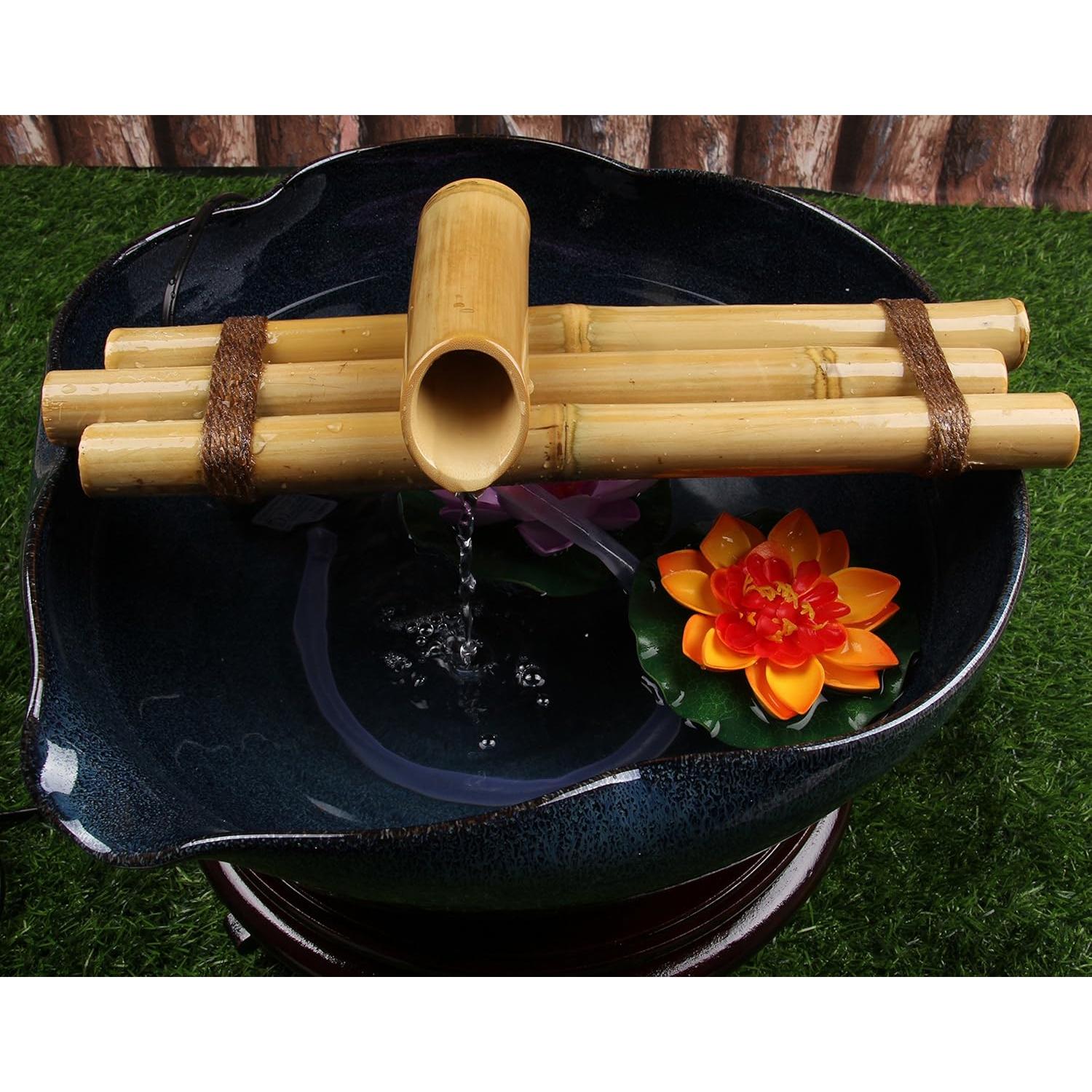 Fuente de Agua de Bambú Foci Cozi 30.48 cm Tres Brazos