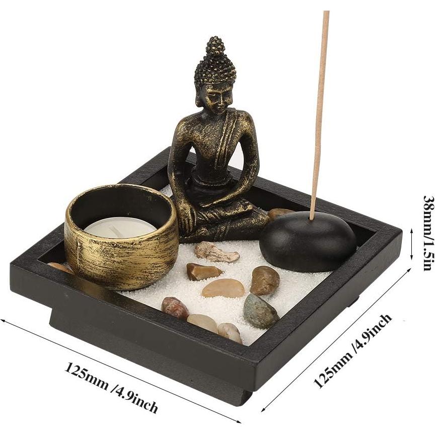 Kit de Jardín Zen de Escritorio Hapivida - Buda y Vela
