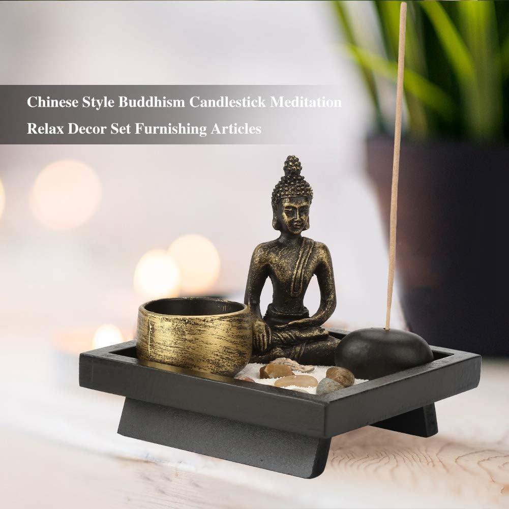 Kit de Jardín Zen de Escritorio Hapivida - Buda y Vela