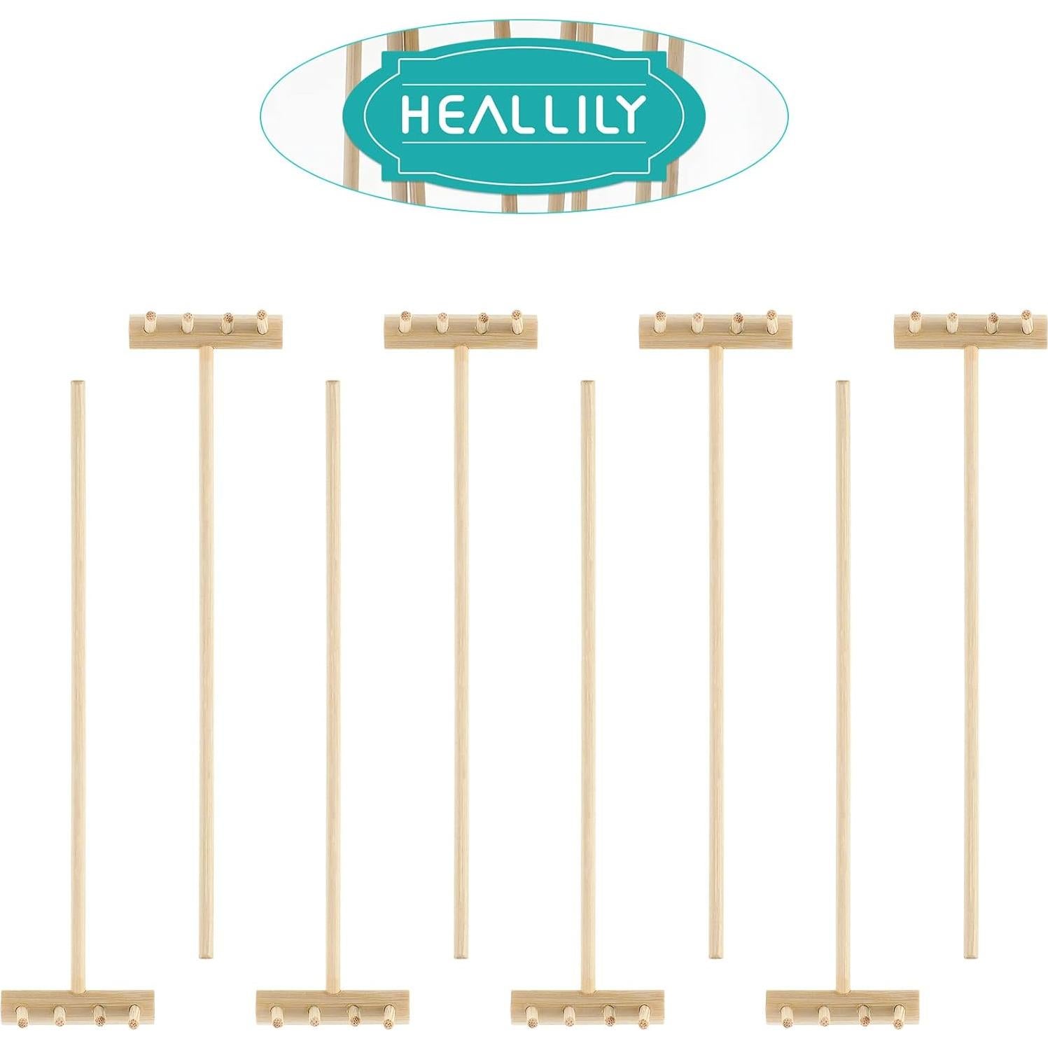 Set de 8 Mini Rastrillos de Jardín Zen HEALLILY de Bambú