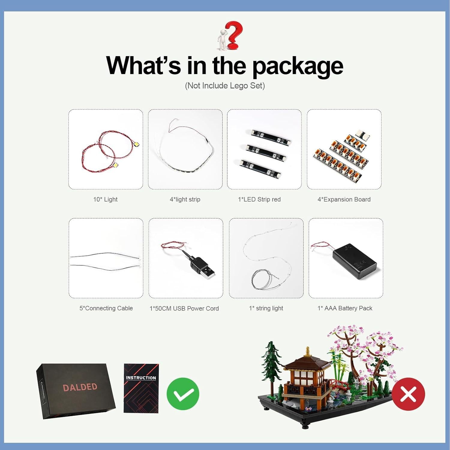 Kit de Luz LED para Lego 10315 Jardín Tranquilo - Iluminación DIY