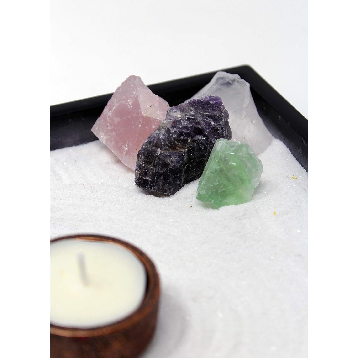 Kit Jardín Zen Nature's Mark para Escritorio con Rastrillo y Vela