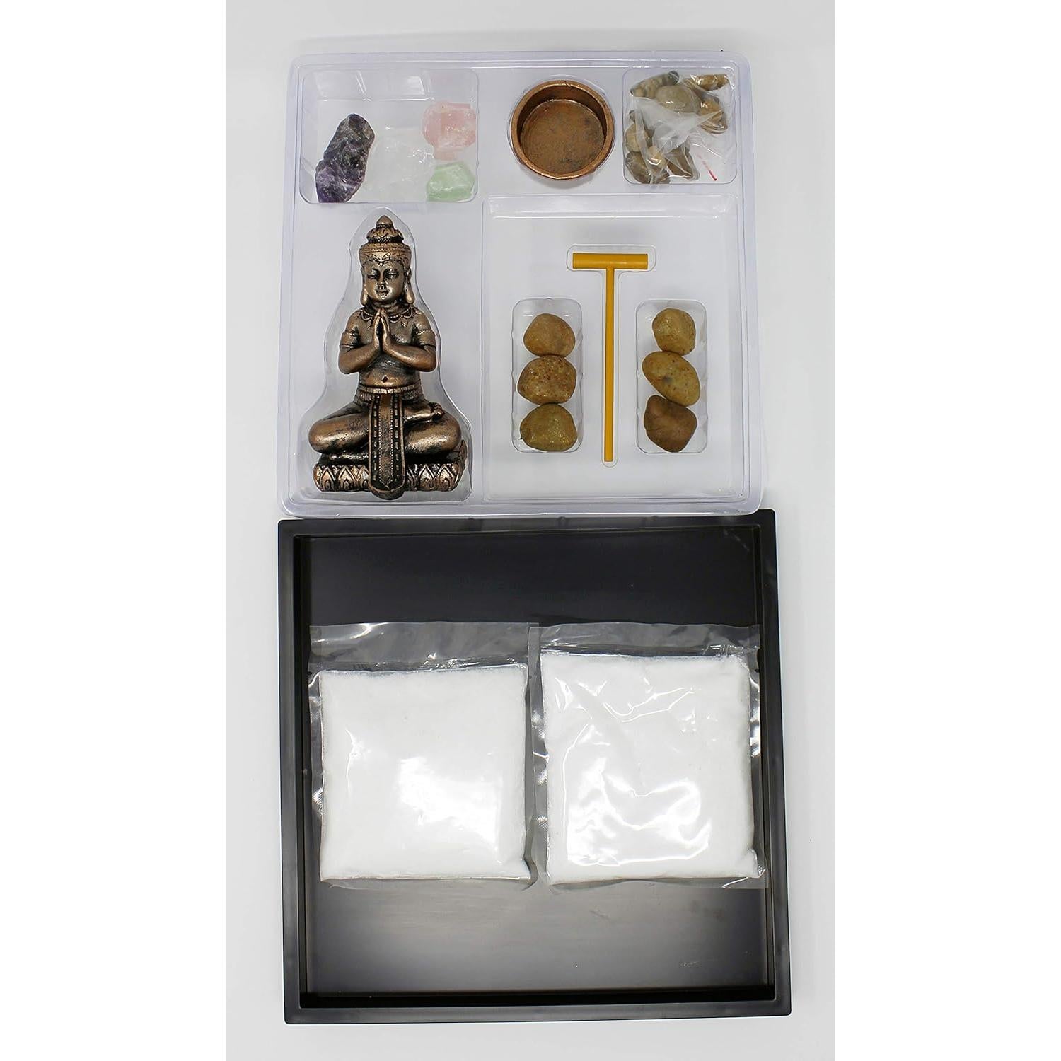 Kit Jardín Zen Nature's Mark para Escritorio con Rastrillo y Vela