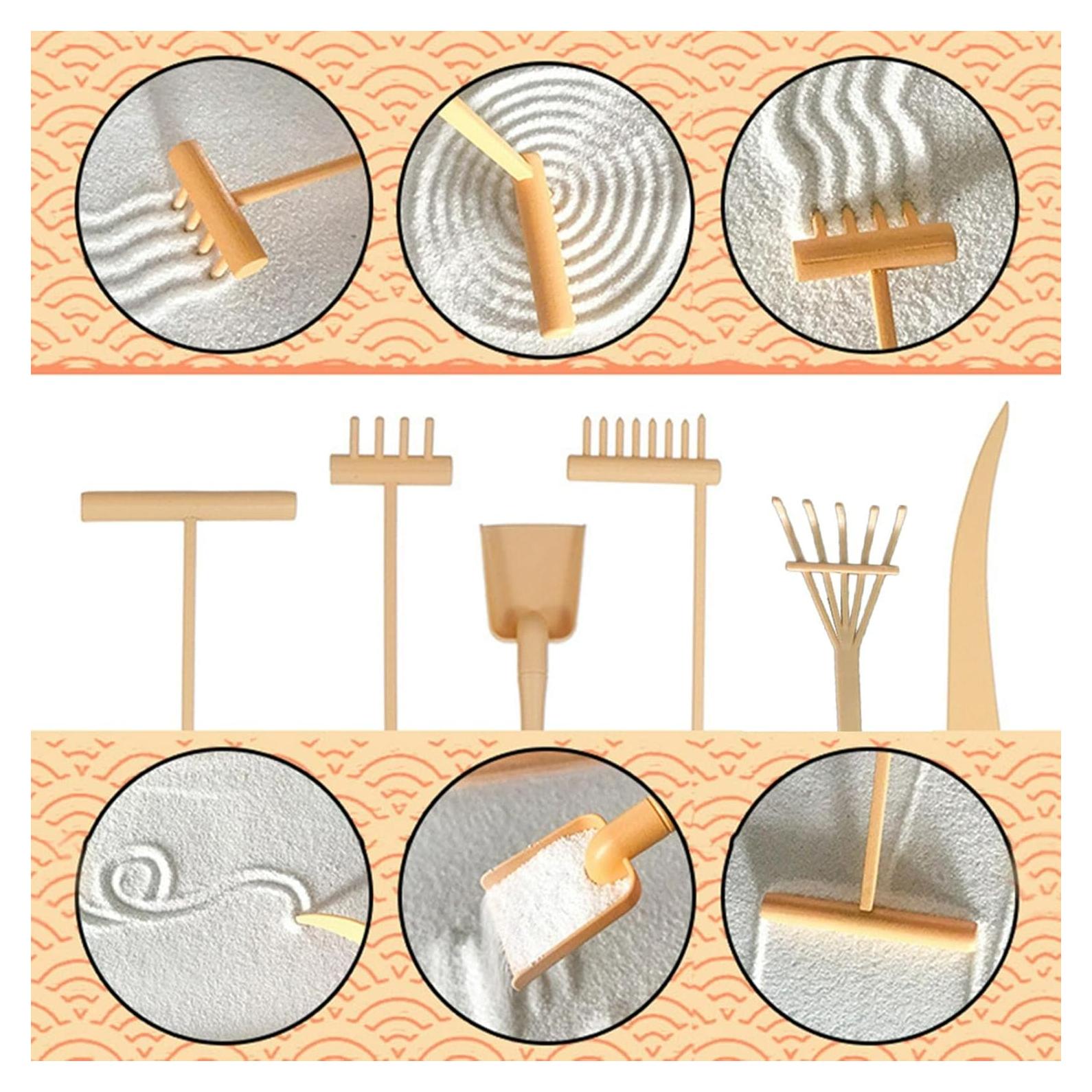 Kit de Herramientas para Jardín Zen Pilarmuture 6 Piezas Beige