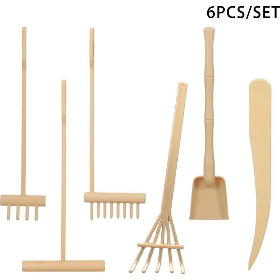 Kit de Herramientas para Jardín Zen Pilarmuture 6 Piezas Beige