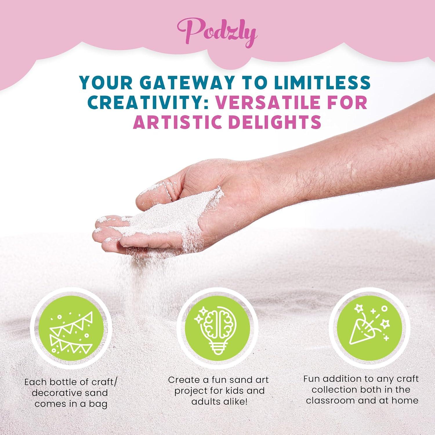 Arena Blanca Decorativa Podzly 2.27 kg - Manualidades y Bodas