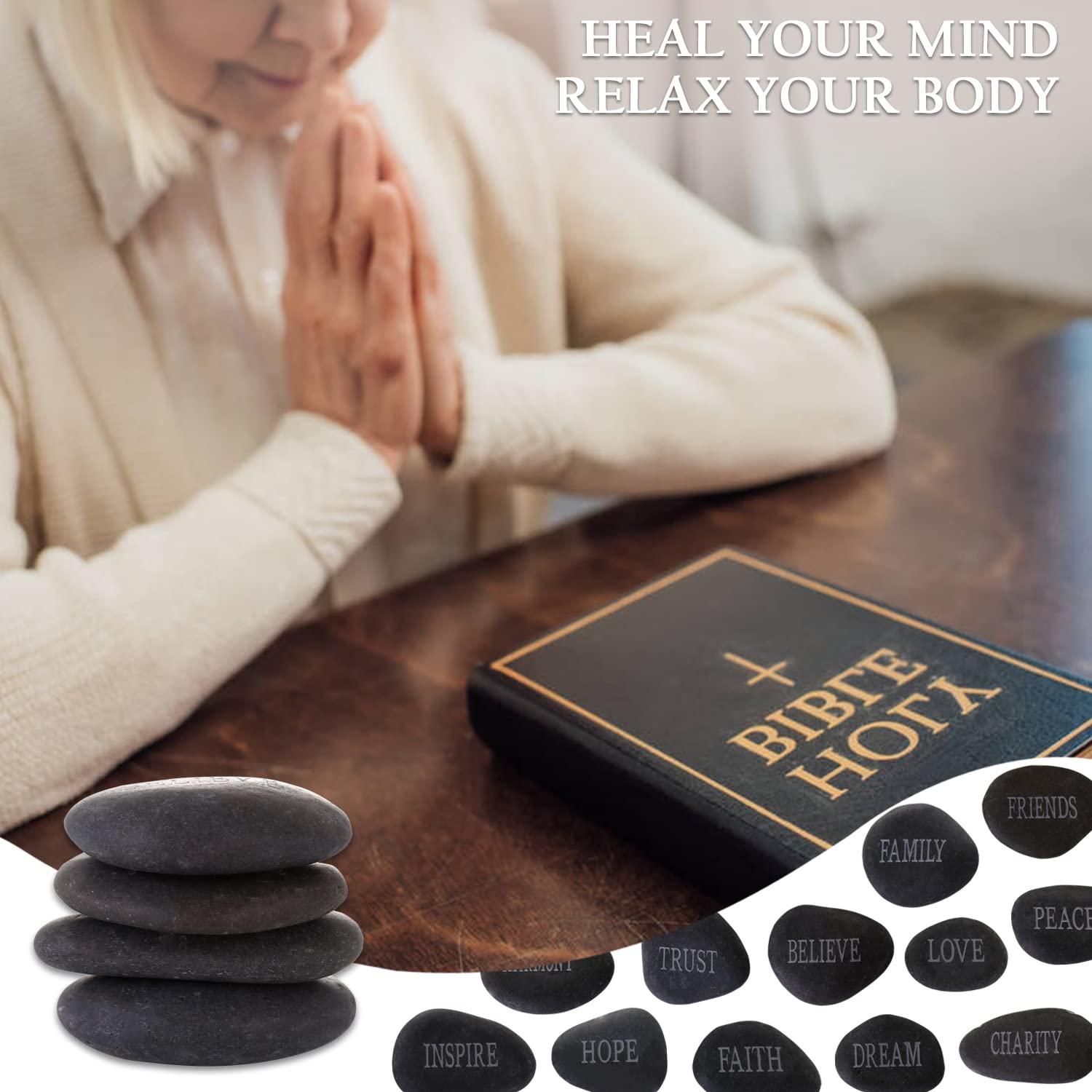 12 Piedras de Río Pulidas con Palabras Inspiradoras - OSPNIEEK