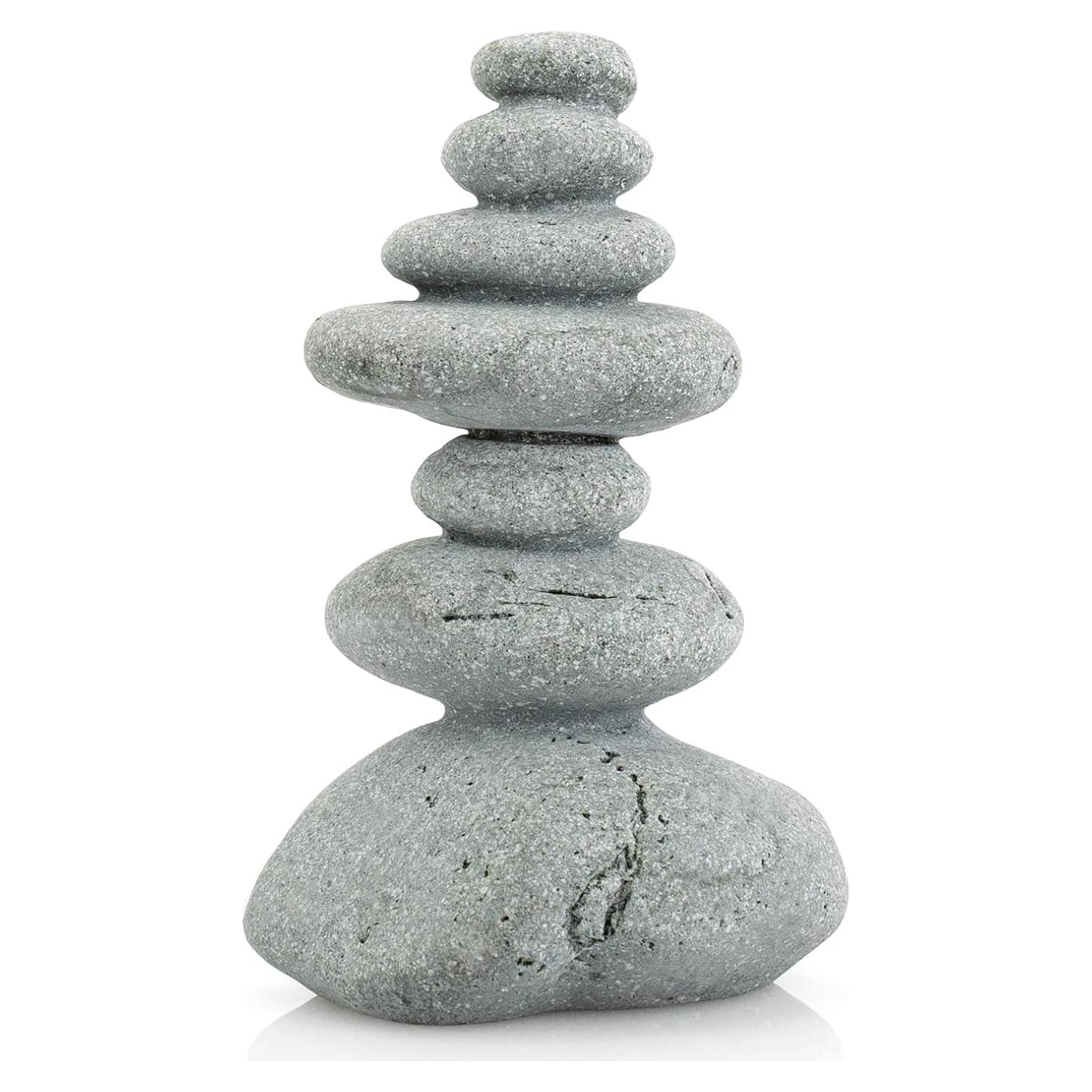 Estatua de Piedras Zen Apiladas SiissaPeksid 9.4 cm para Acuario