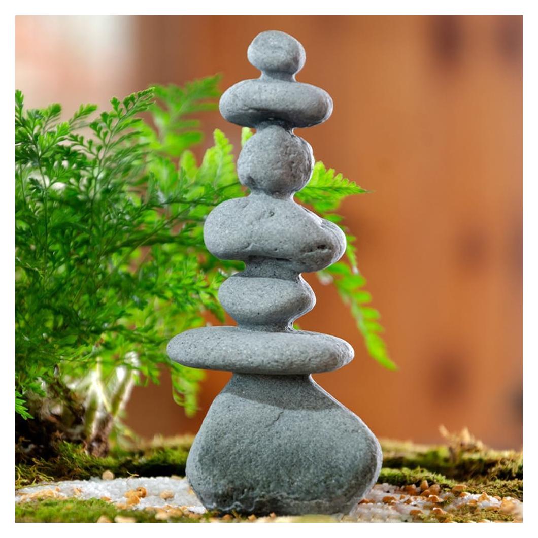 Estatuas de Rocas Zen Apiladas FADECOR - 7 Piedras Naturales