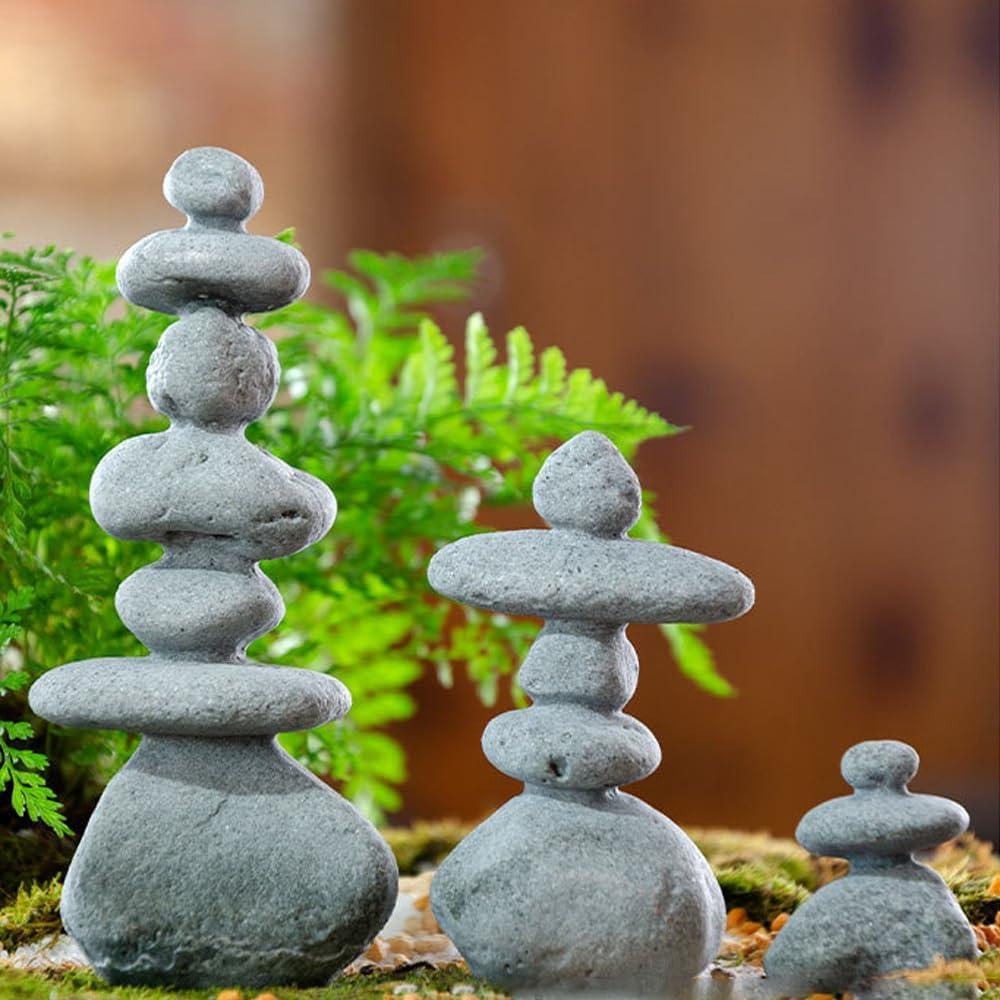 Estatuas de Rocas Zen Apiladas FADECOR - 7 Piedras Naturales