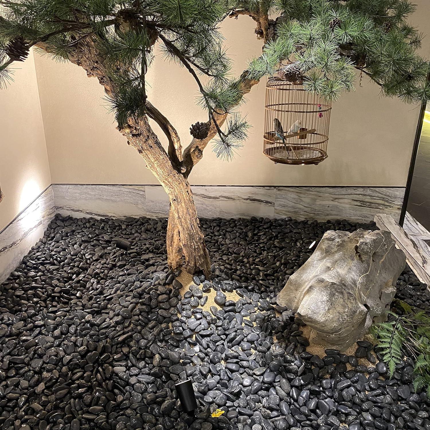 Piedras Negras Pulidas FANTIAN 2.3 kg 1-2 pulgadas Decorativas