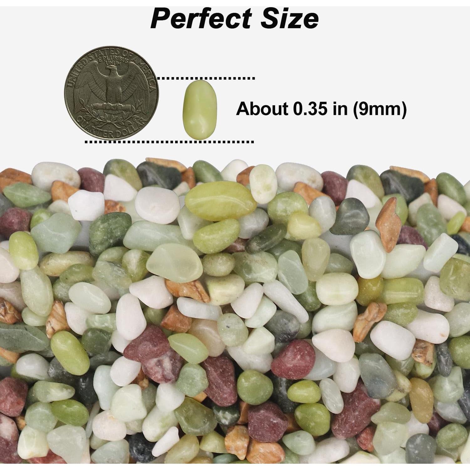 Guijarros Decorativos Virekm 0.45 kg Verde para Jardín y Acuario