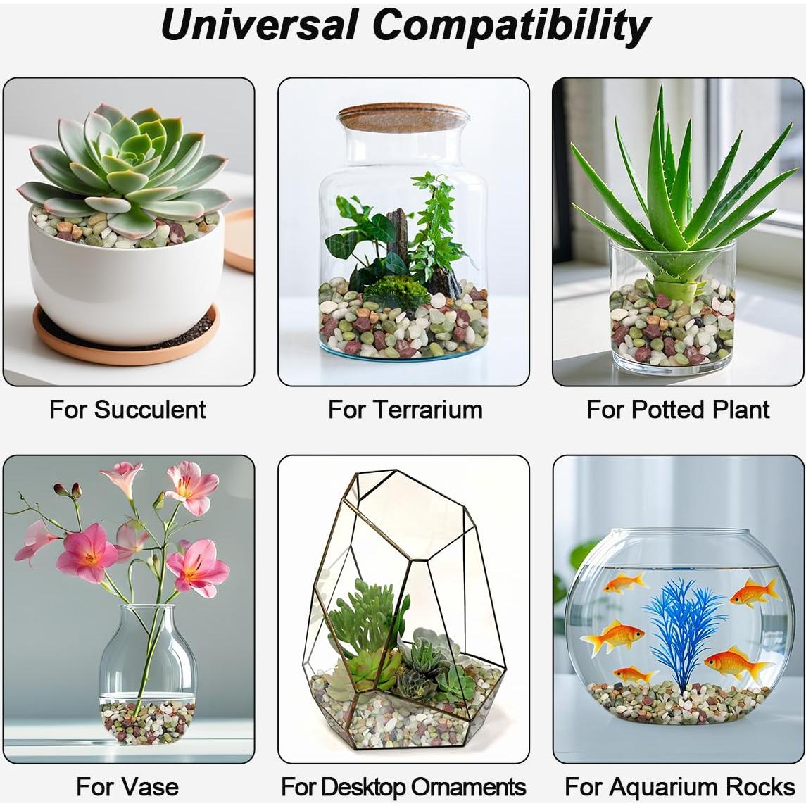 Guijarros Decorativos Virekm 0.45 kg Verde para Jardín y Acuario