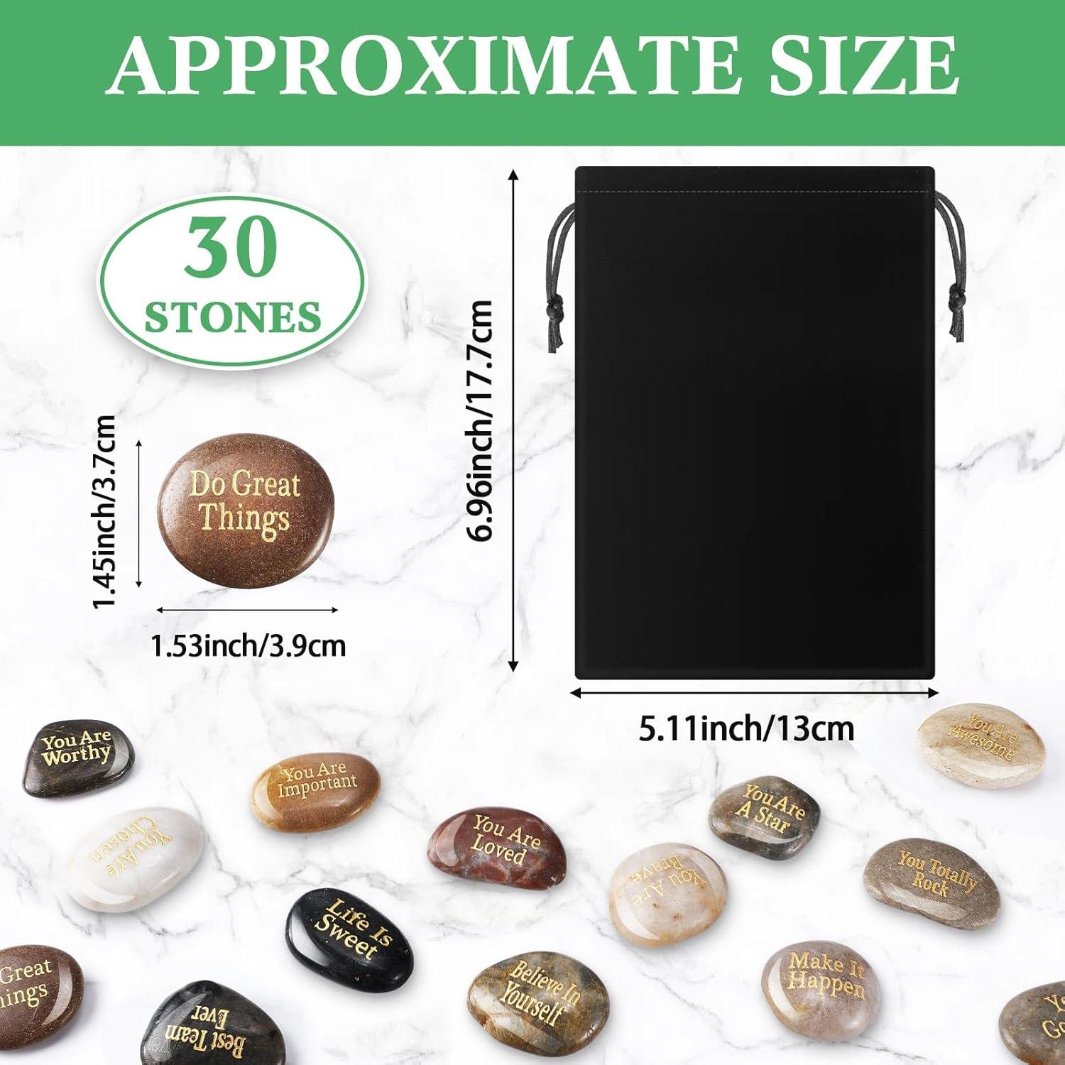 30 Piedras Inspiradoras Sasylvia - Mensajes Positivos 2.5-5 cm