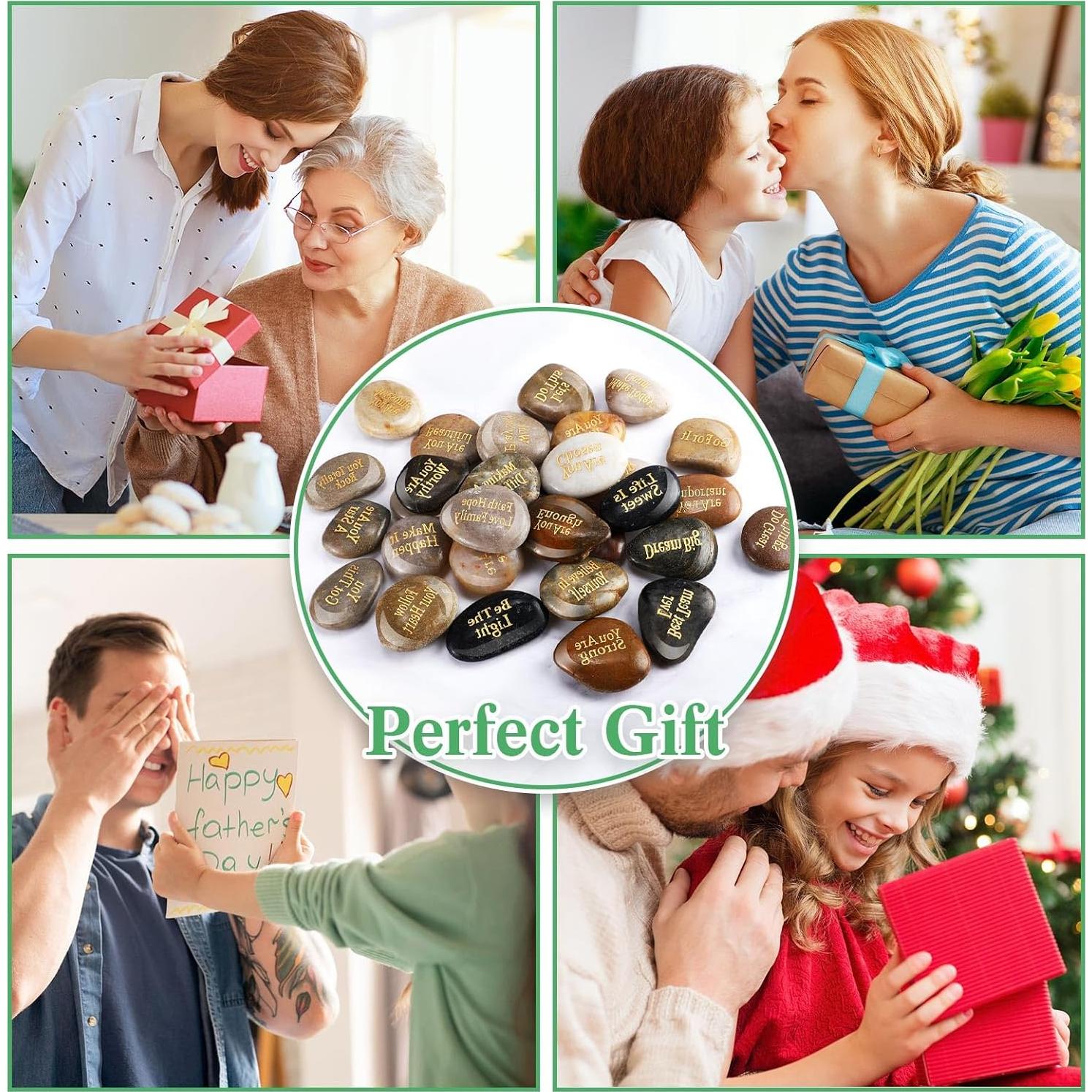 30 Piedras Inspiradoras Sasylvia - Mensajes Positivos 2.5-5 cm