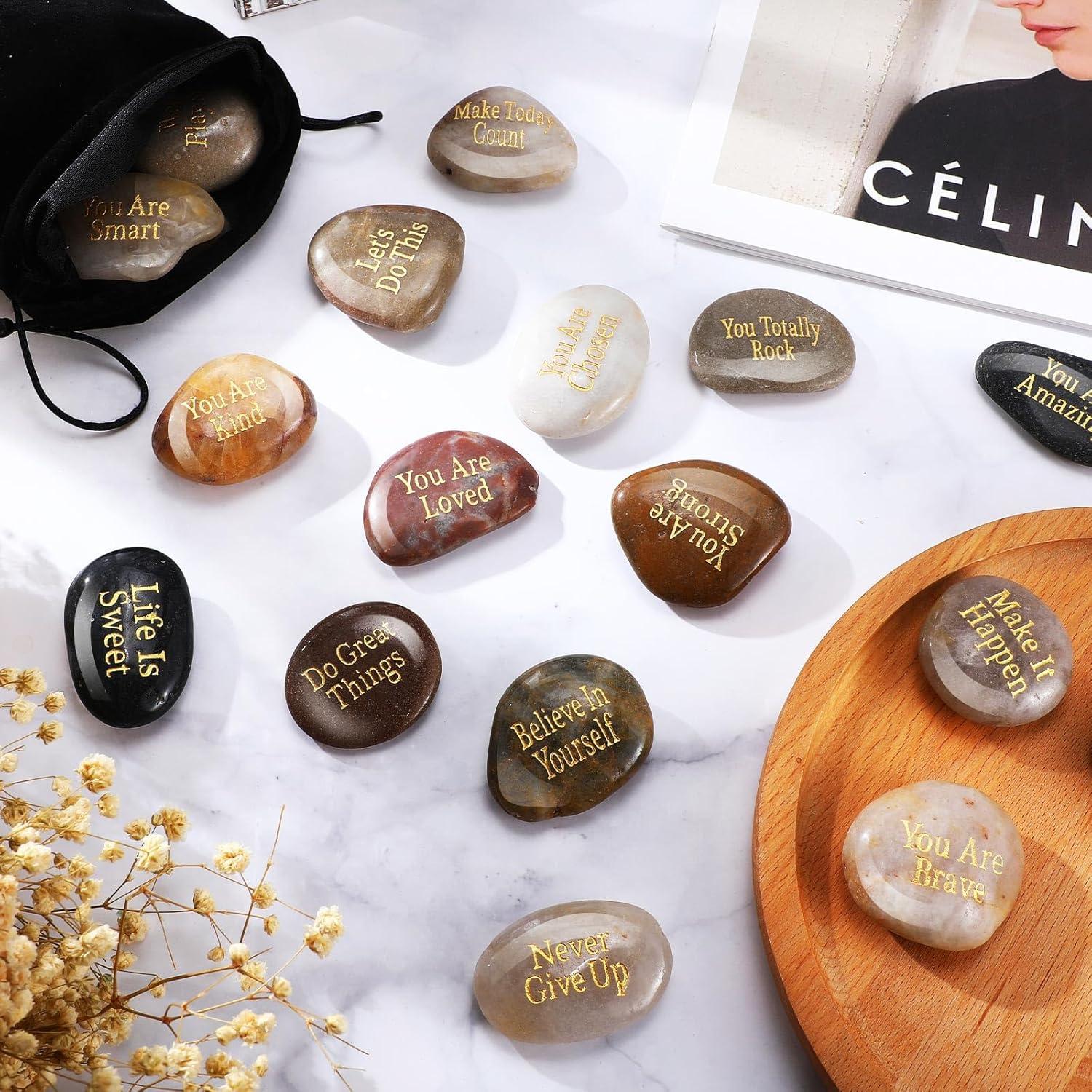 30 Piedras Inspiradoras Sasylvia - Mensajes Positivos 2.5-5 cm