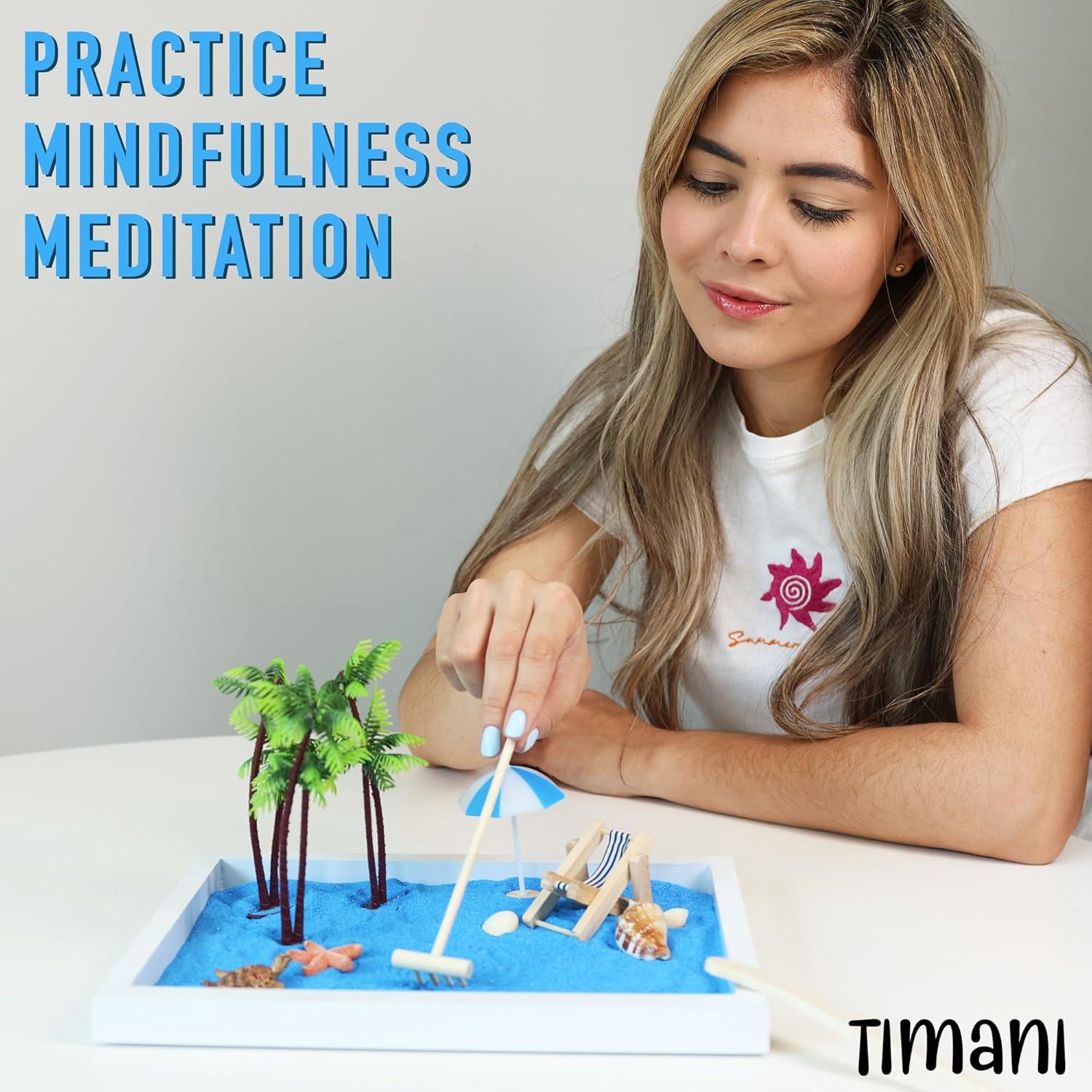 Jardín Zen para Escritorio Timani - Kit de Meditación 30.5x20.3 cm