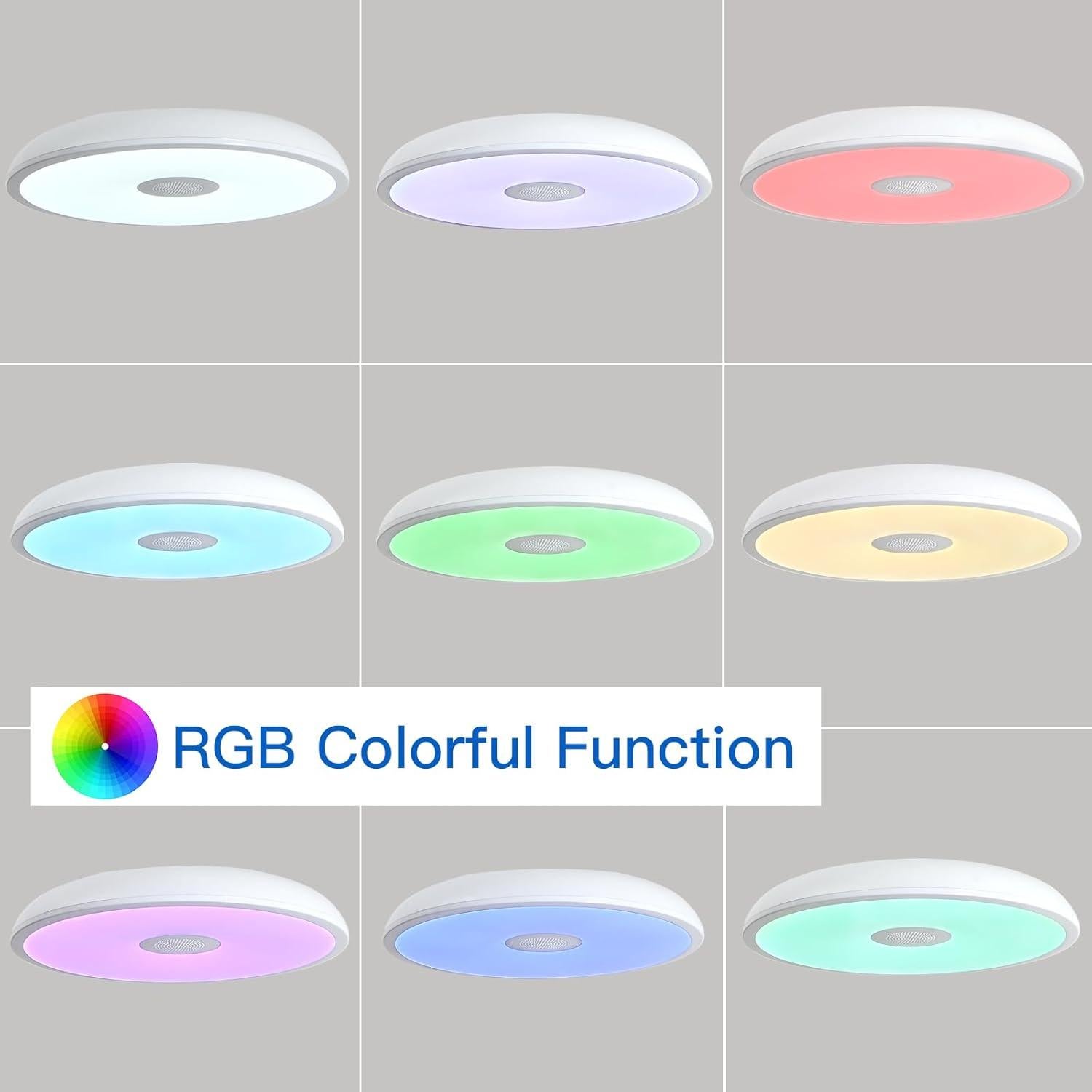 Lámpara de Techo LED ASALL 27.9 cm Bluetooth RGB Regulable